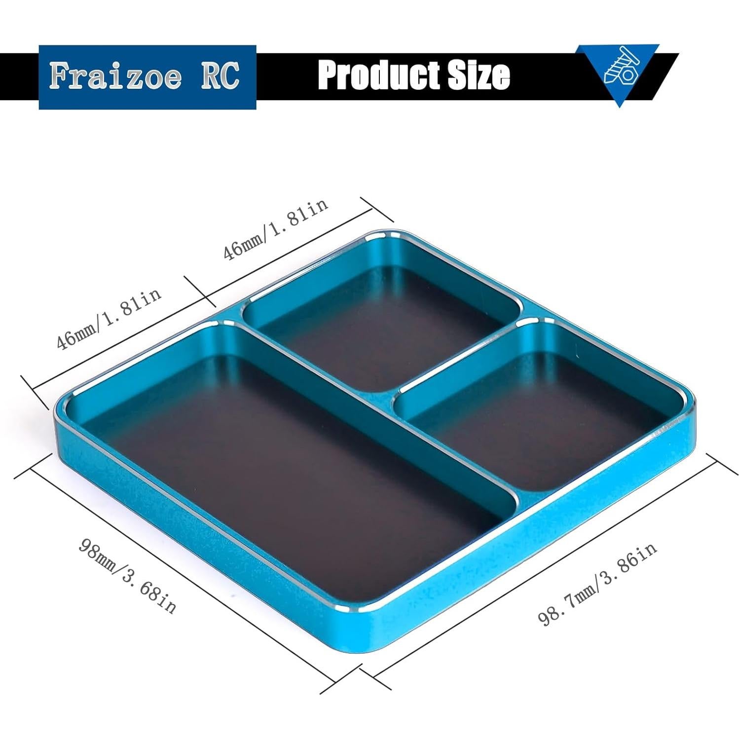 Bandeja Organizadora Magnética Fraizoe RC 9.9cm Aluminio Azul
