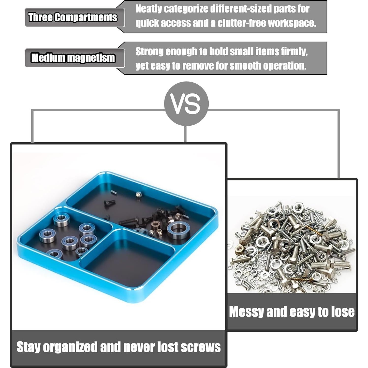 Bandeja Organizadora Magnética Fraizoe RC 9.9cm Aluminio Azul