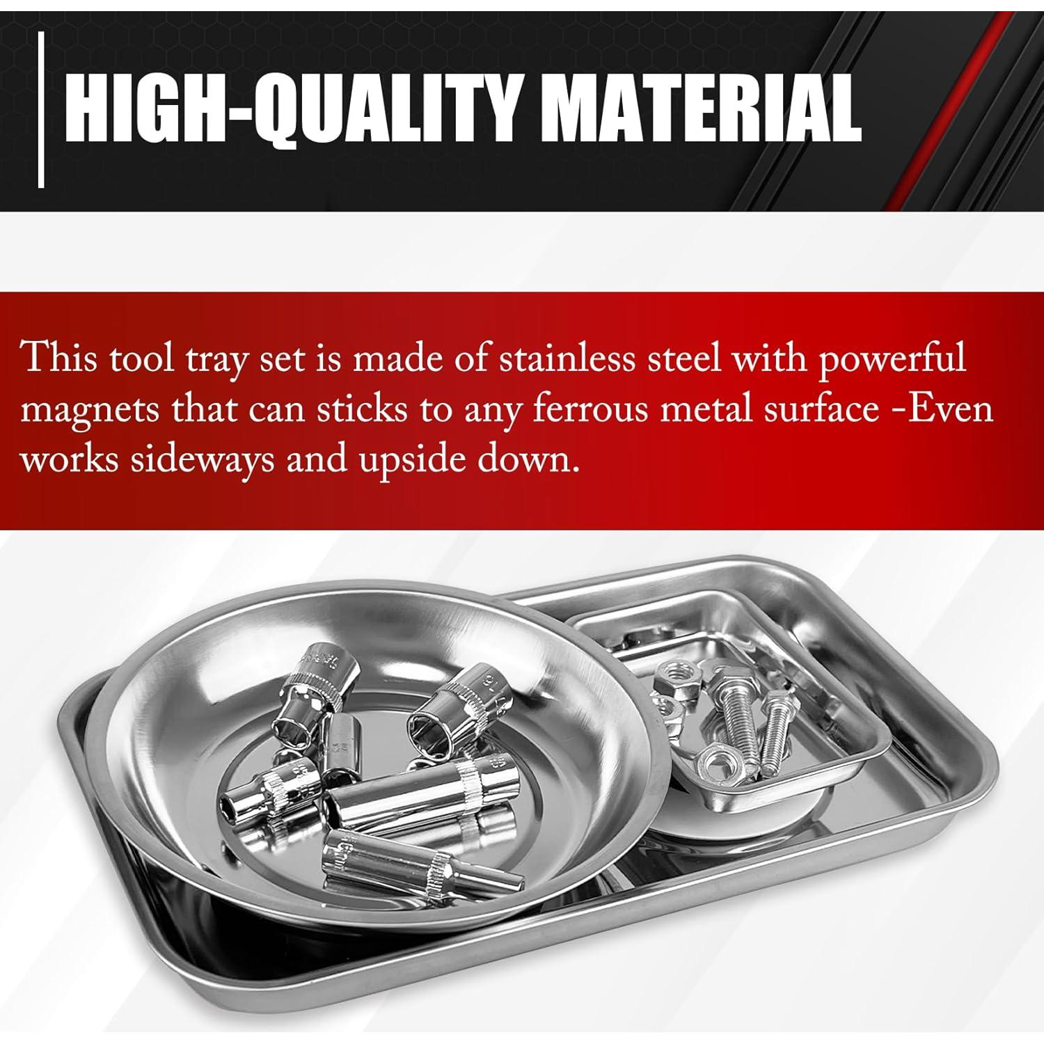 C&T Set de Bandejas Magnéticas de Acero Inoxidable 3 Piezas