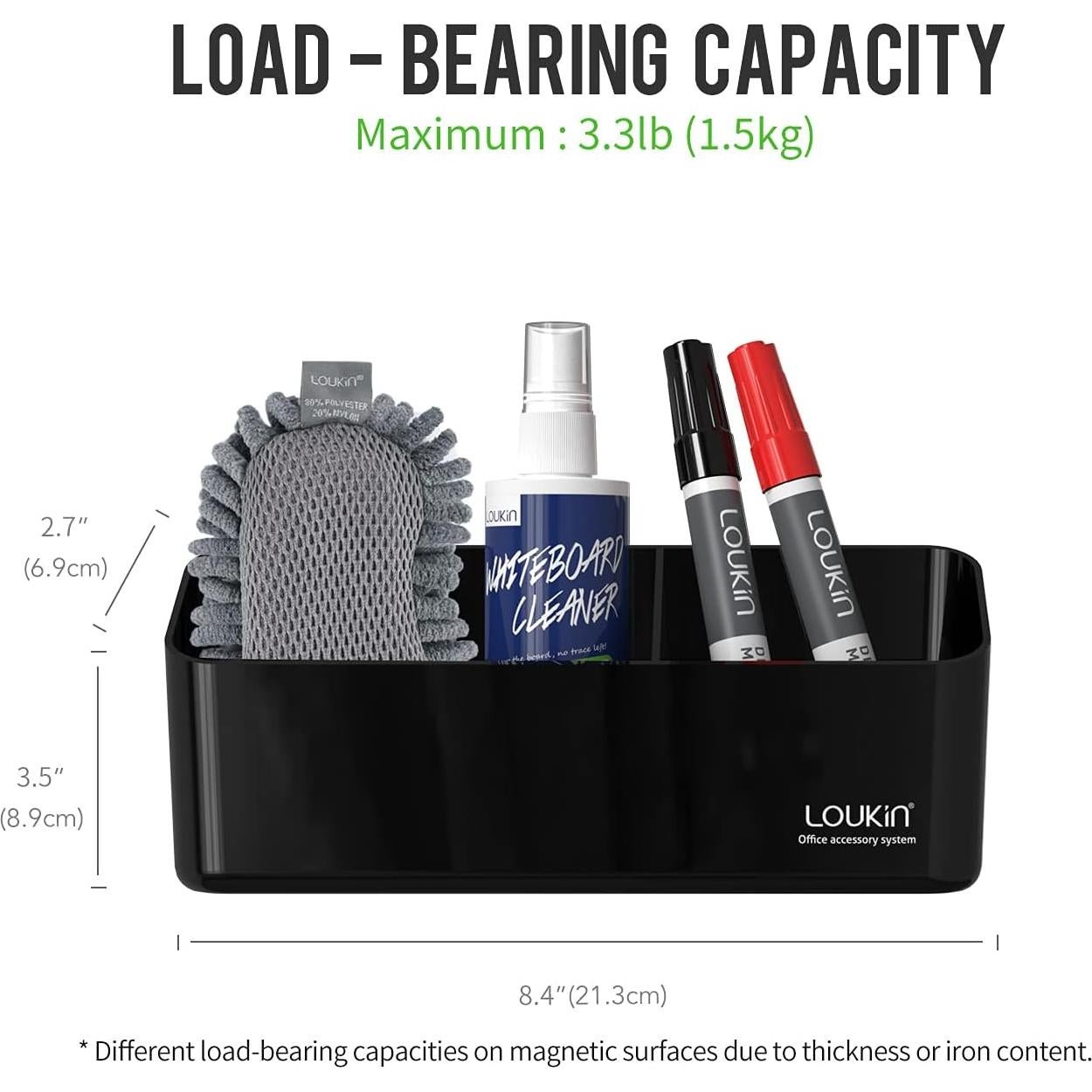 Soporte Magnético Loukin para Marcadores y Borradores - Negro