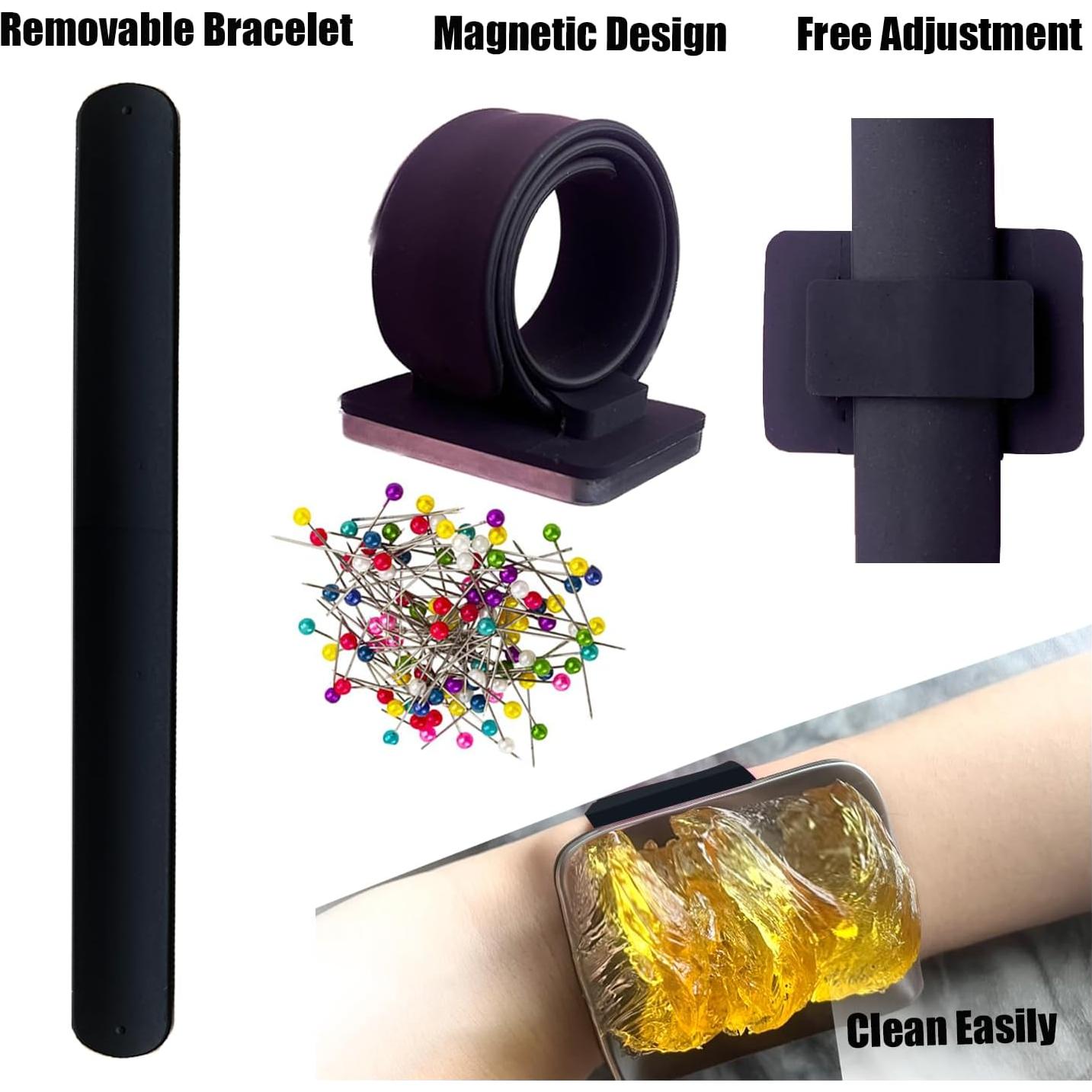 Pulsera Magnética Ajustable Rabetly para Costura y Estilistas - Negro