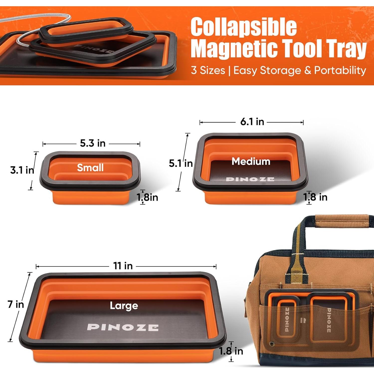 Bandejas Organizadoras Magnéticas Pinoze - 3 Tamaños