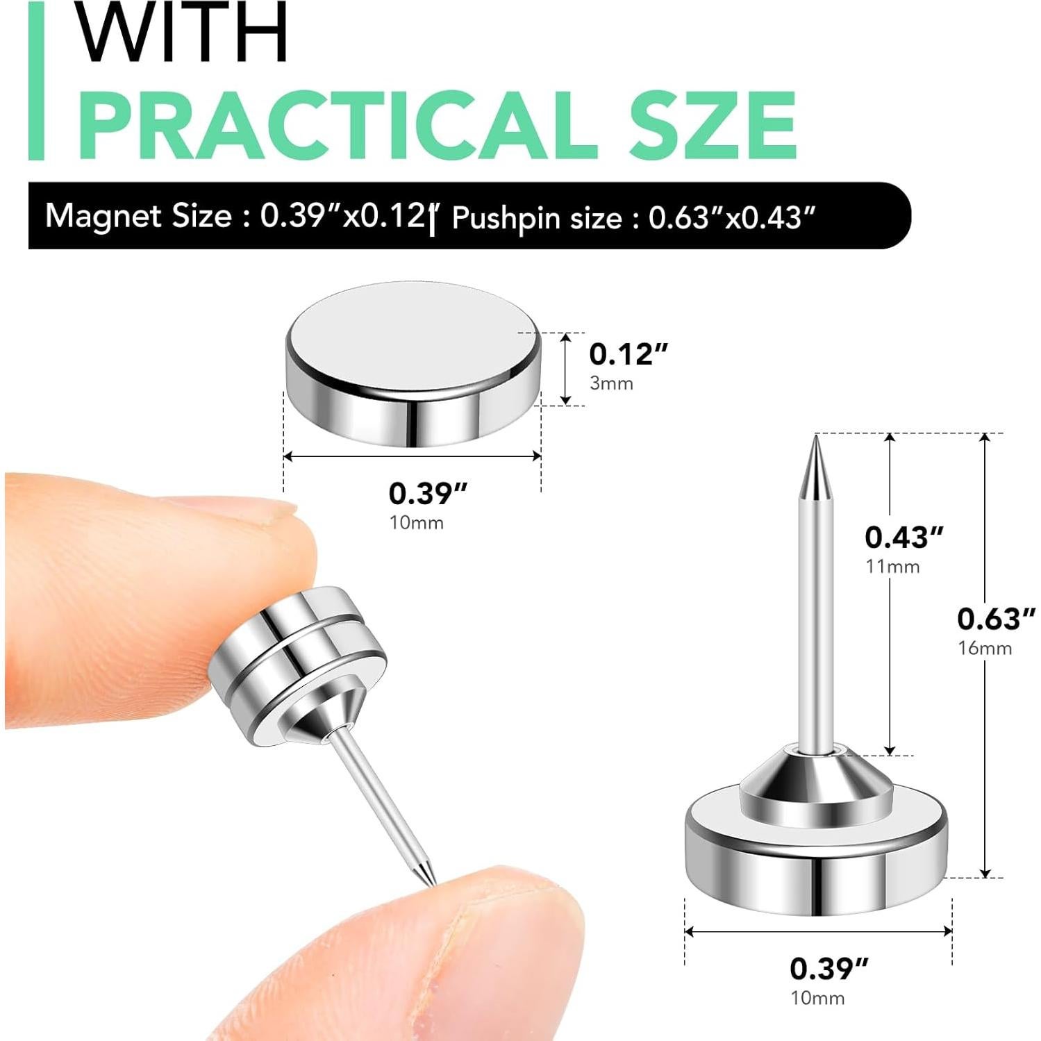 Chinchetas Magnéticas E BAVITE 20 Conjuntos Decorativas Fuertes