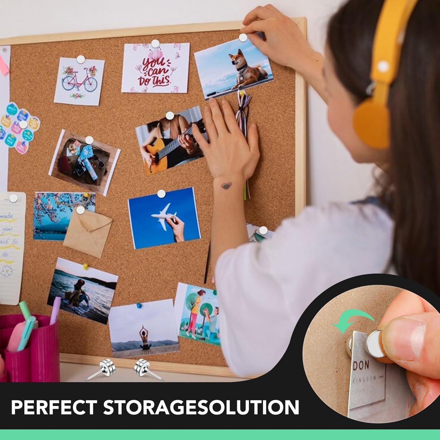 Chinchetas Magnéticas E BAVITE 20 Conjuntos Decorativas Fuertes