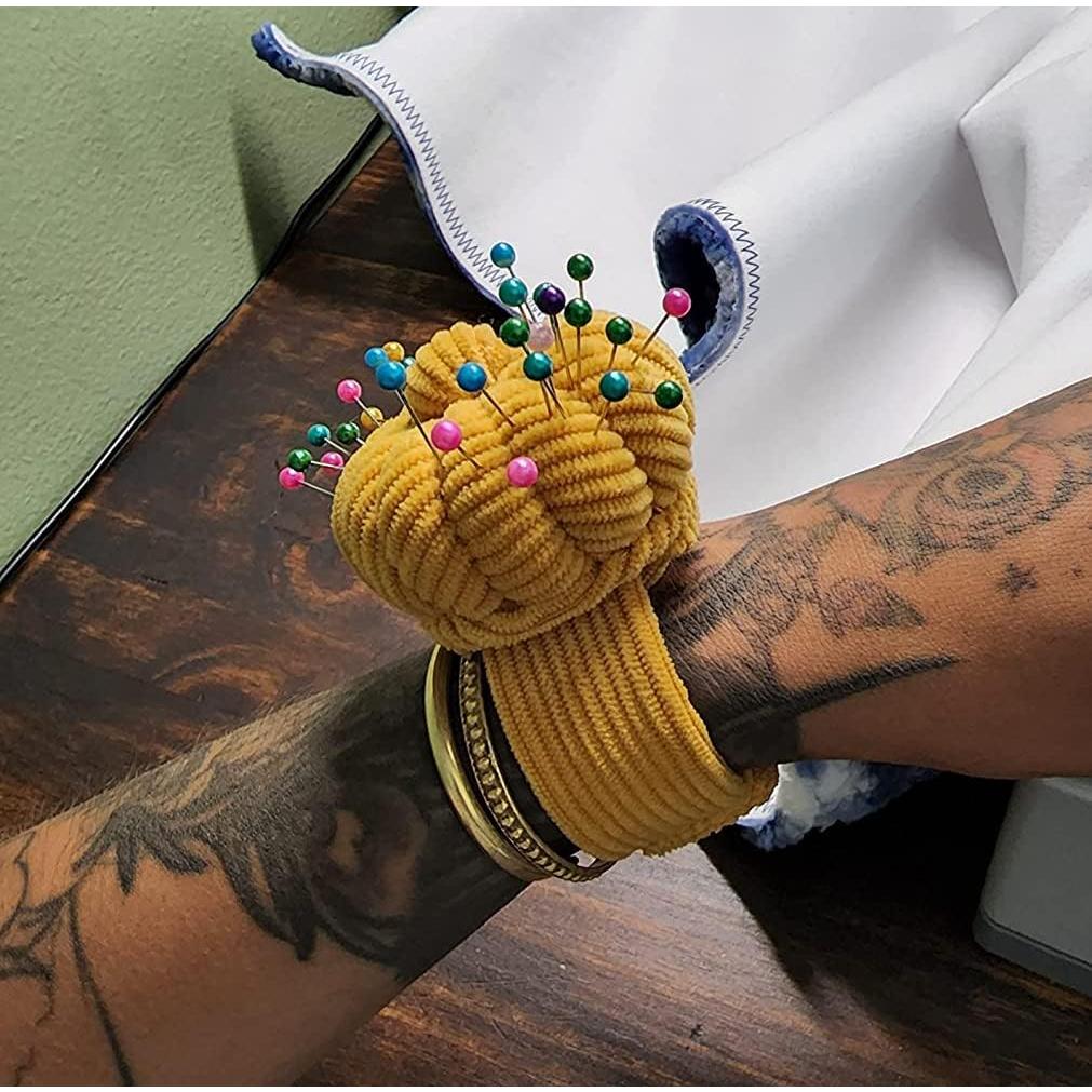 Almohadilla de Agujas para Muñeca y Dedo MEMFISH Amarilla