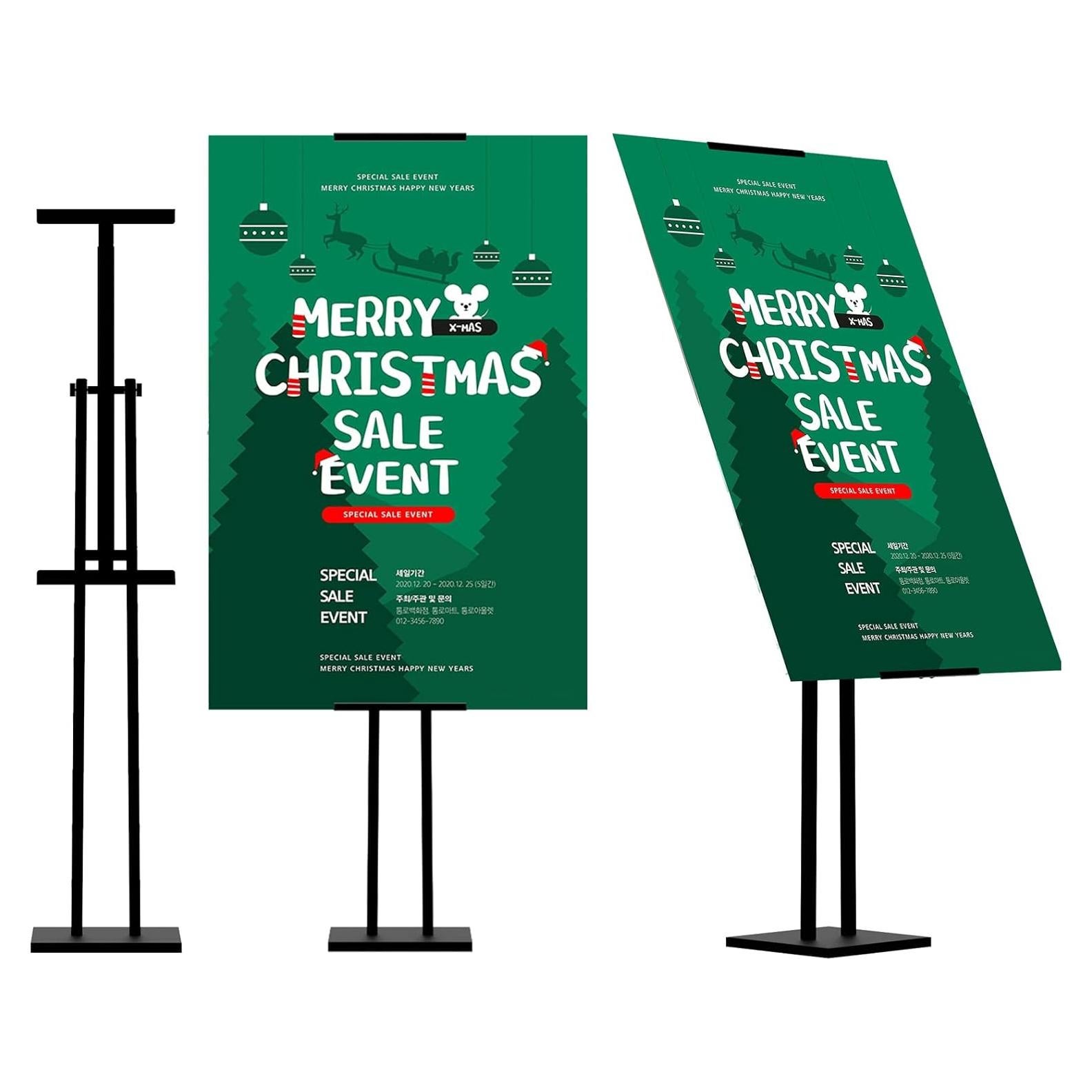 Soporte de Carteles ONCEMORE Ajustable 152 cm Metal Negro