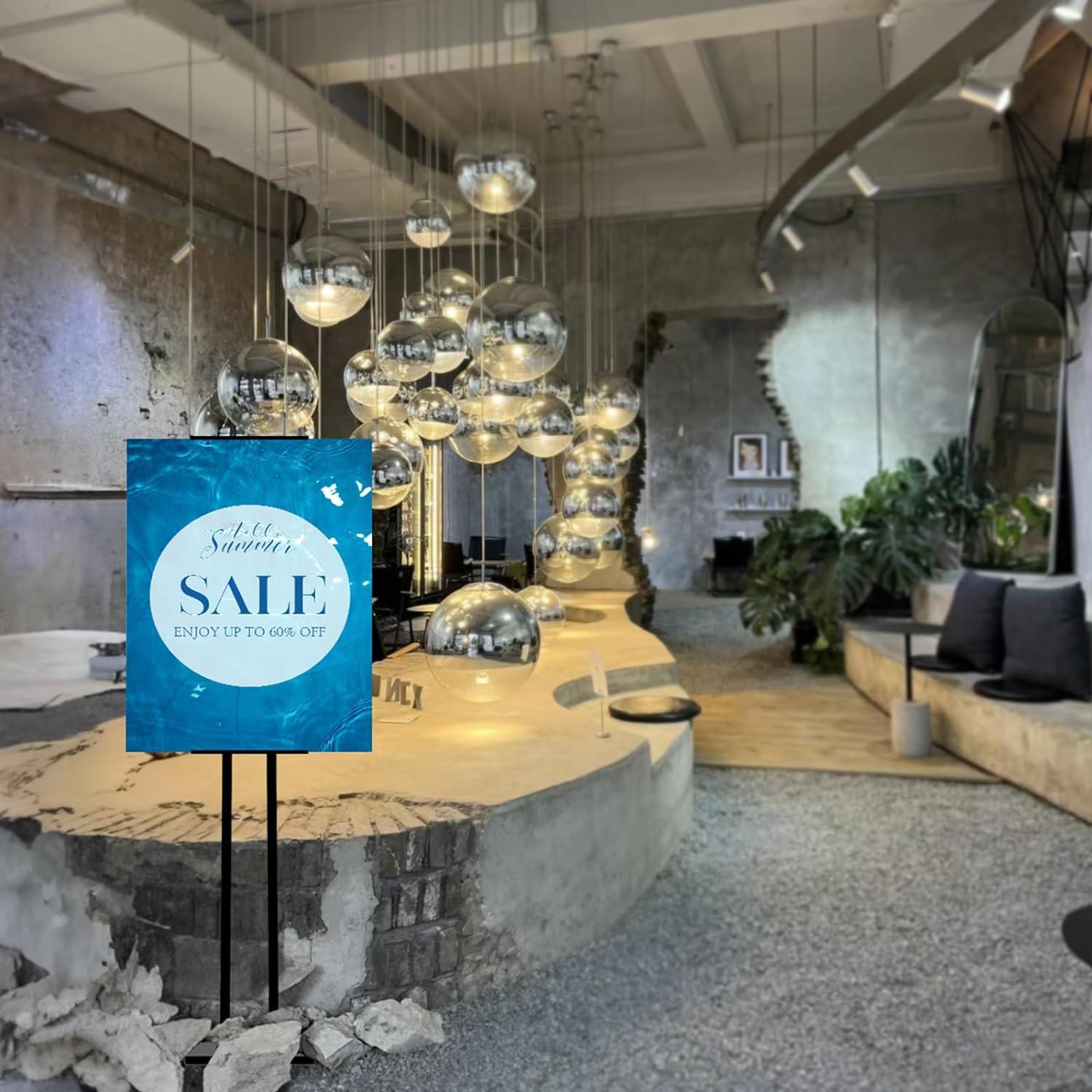 Soporte de Carteles ONCEMORE Ajustable 152 cm Metal Negro