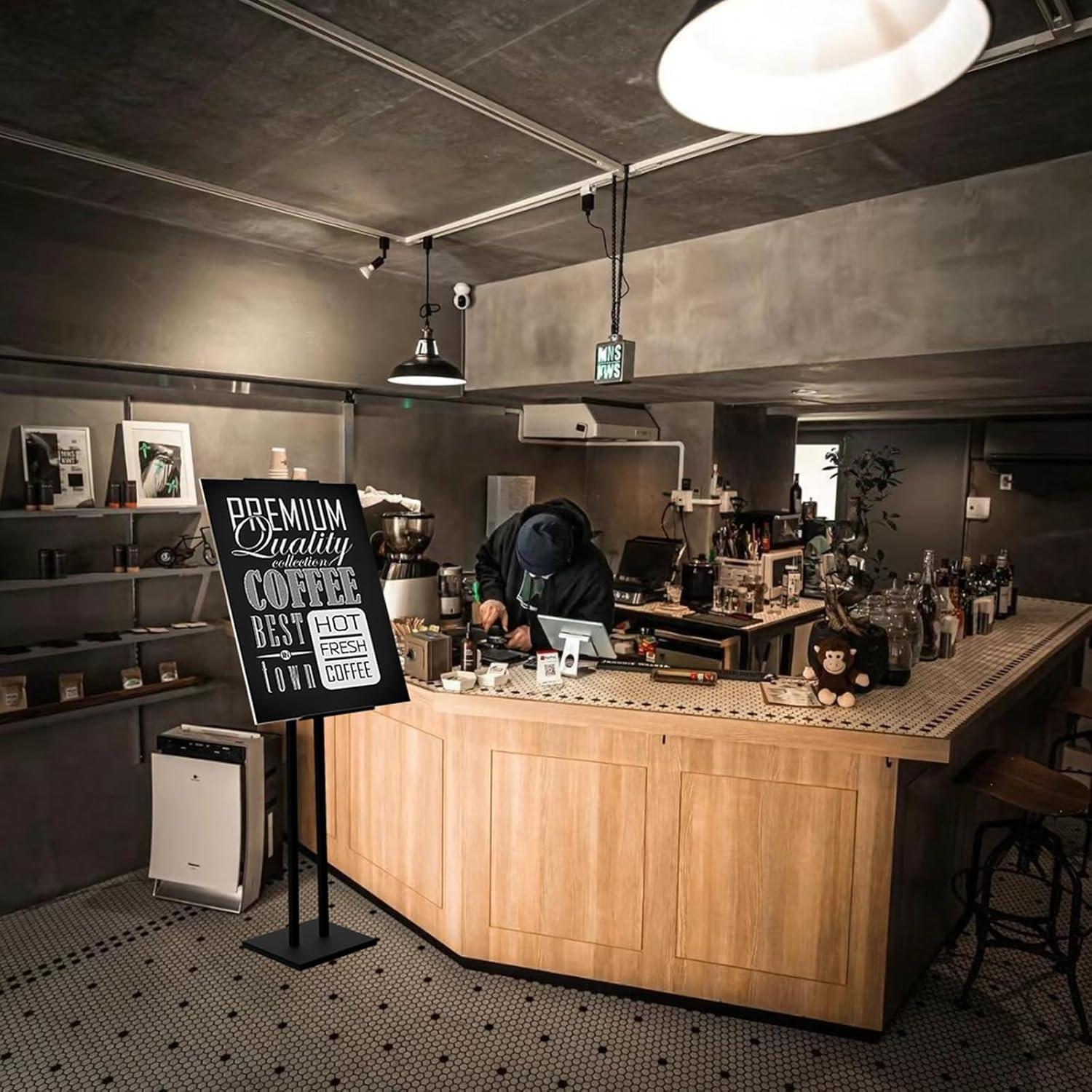 Soporte de Carteles ONCEMORE Ajustable 152 cm Metal Negro