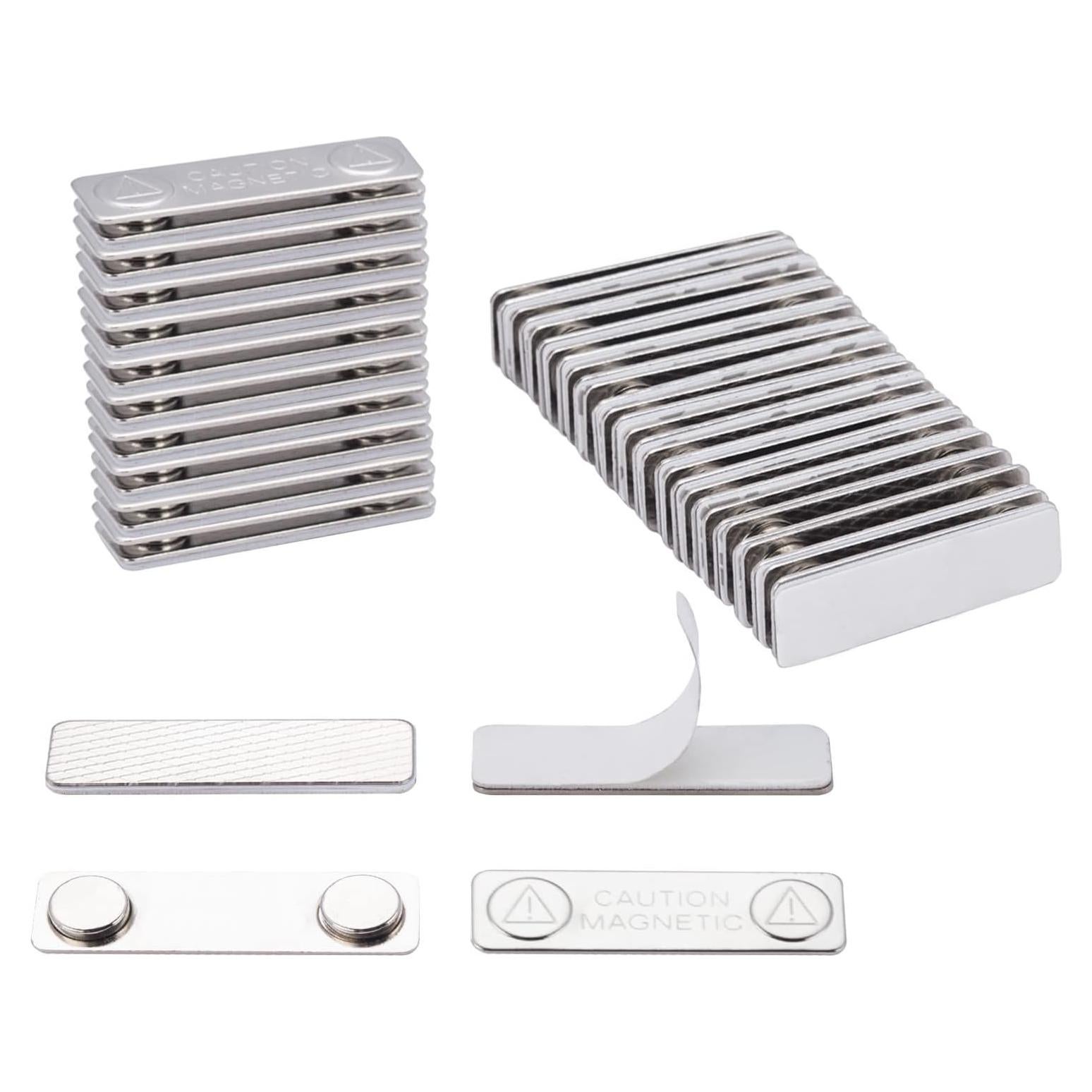 Soportes Magnéticos para Placas de Nombre SINYUDUN - 50 Piezas Plata