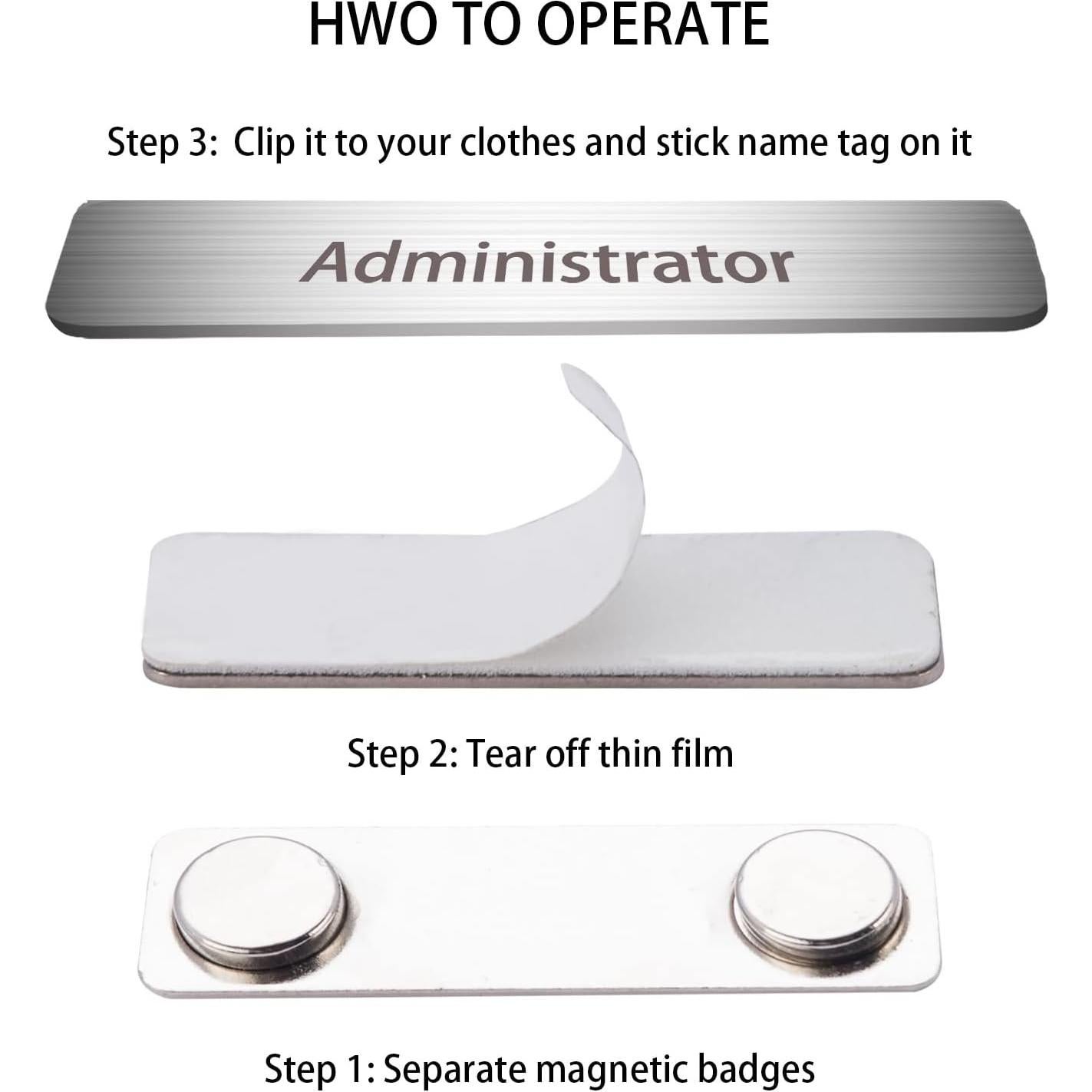 Soportes Magnéticos para Placas de Nombre SINYUDUN - 50 Piezas Plata