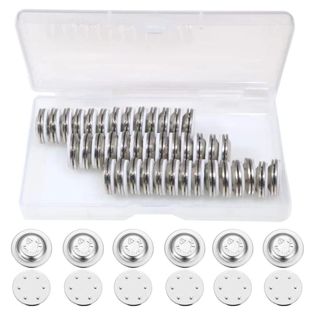 Portaetiquetas Magnéticos Tsurpcao 30-Pack Adhesivo Plateado