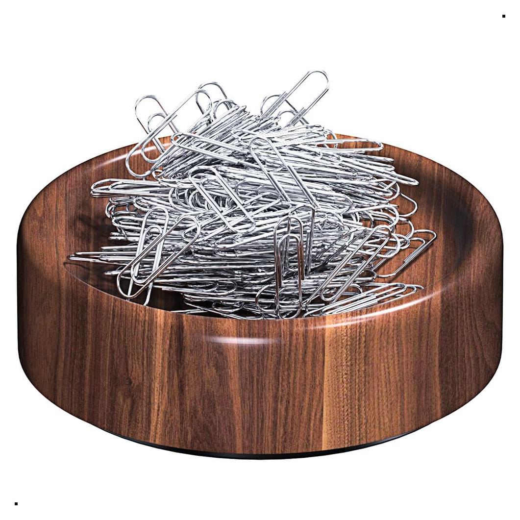 Soporte para Clips de Papel Magnético Grwanpen de Madera de Nogal