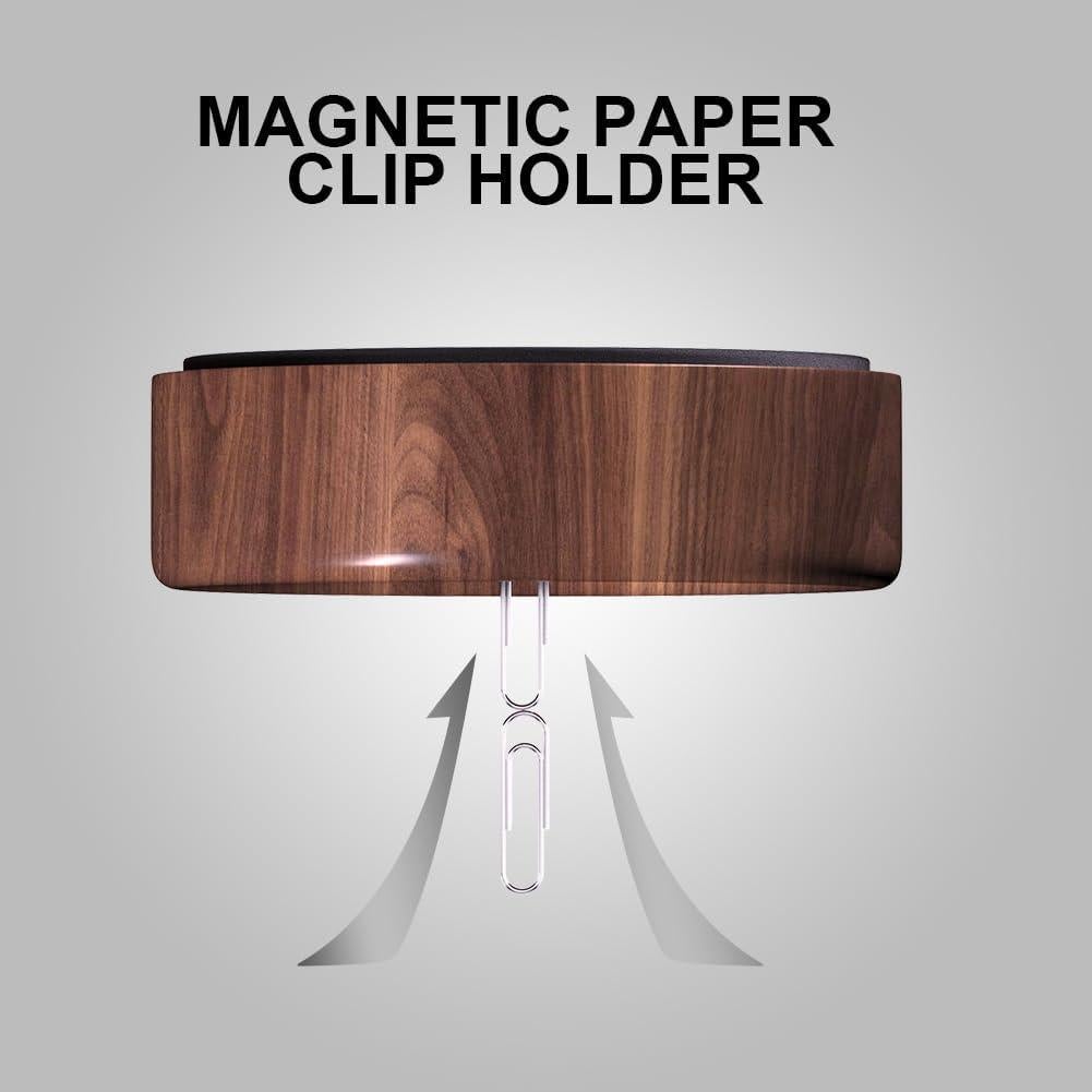 Soporte para Clips de Papel Magnético Grwanpen de Madera de Nogal