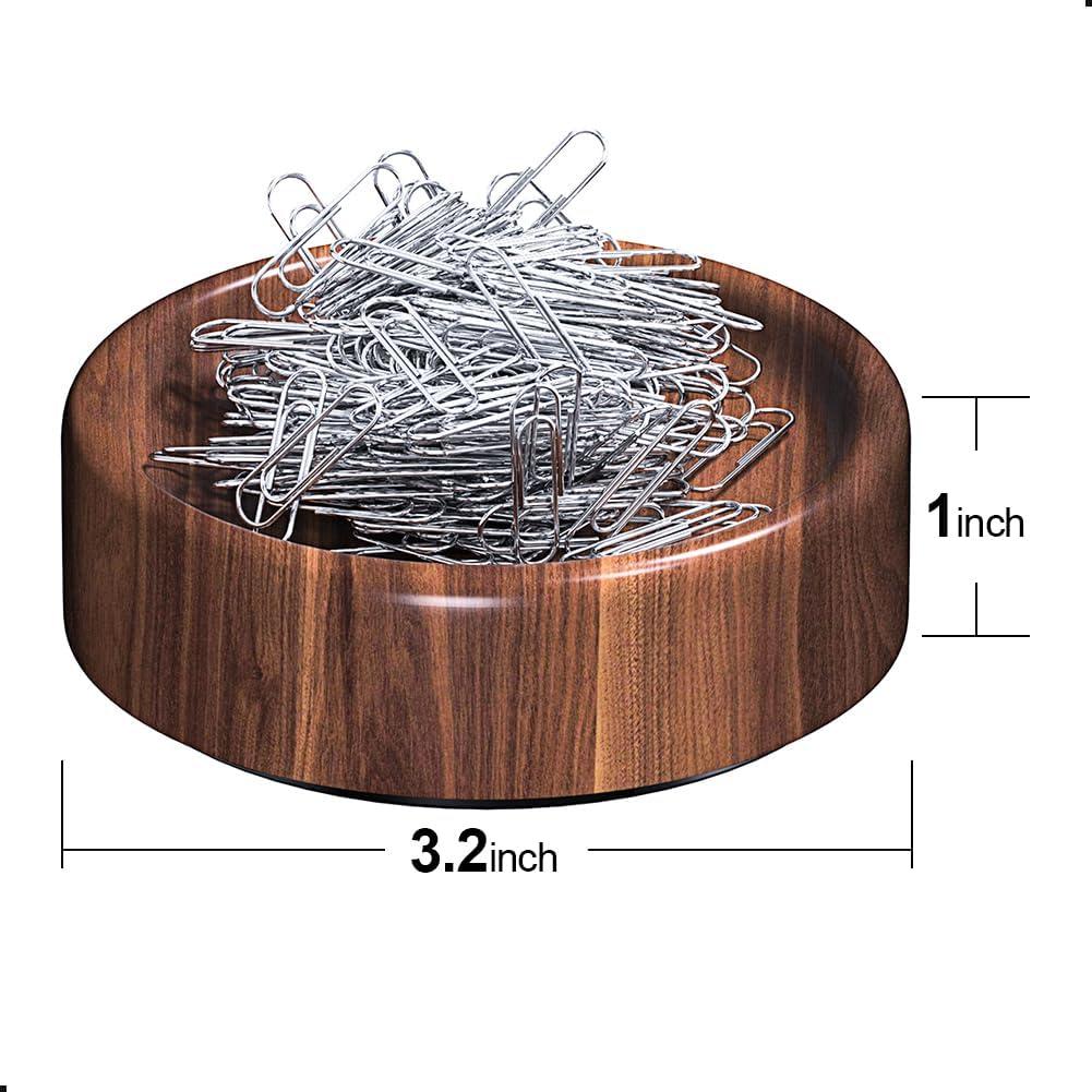 Soporte para Clips de Papel Magnético Grwanpen de Madera de Nogal
