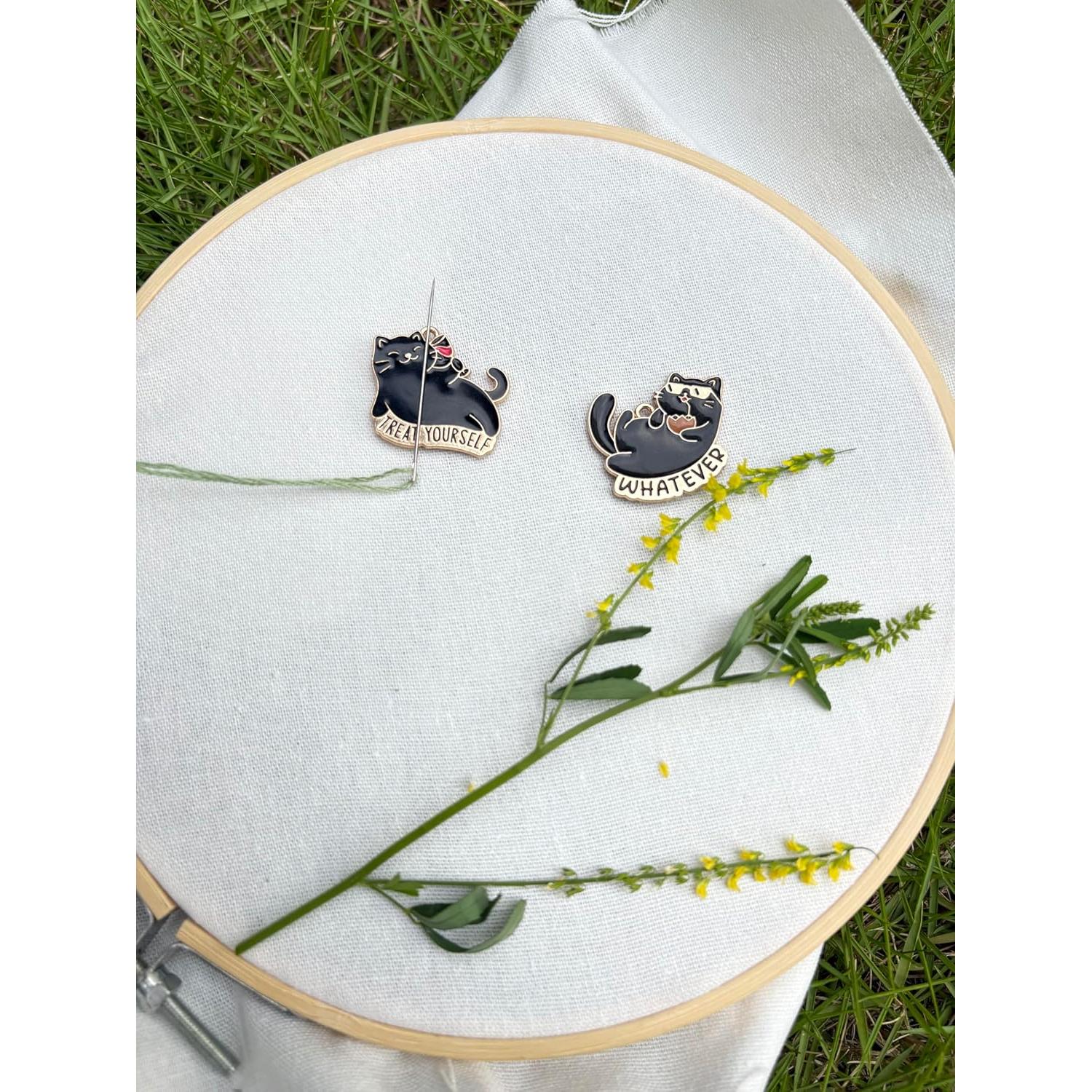 Guardador Magnético de Agujas Gatos 2 Piezas para Bordado