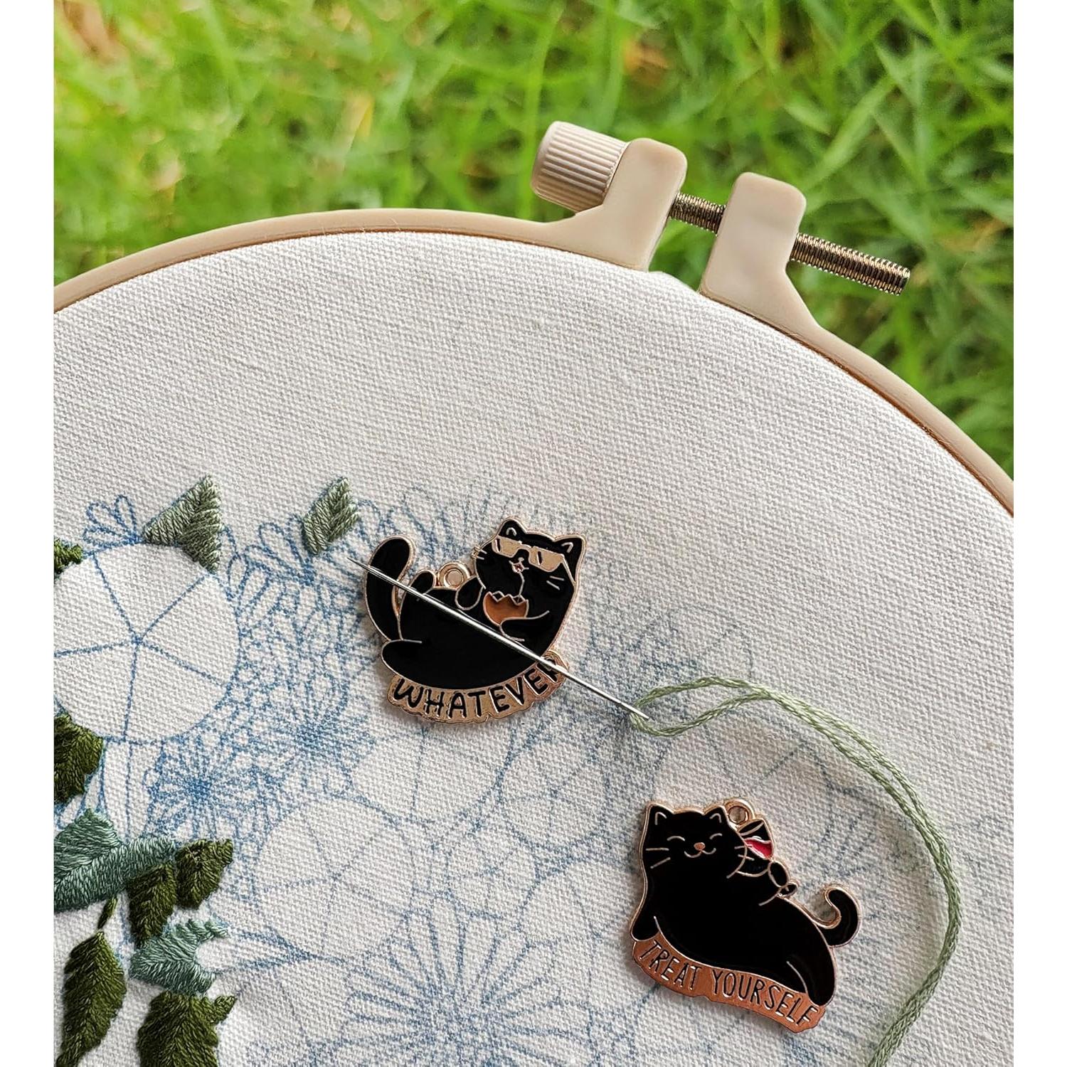 Guardador Magnético de Agujas Gatos 2 Piezas para Bordado