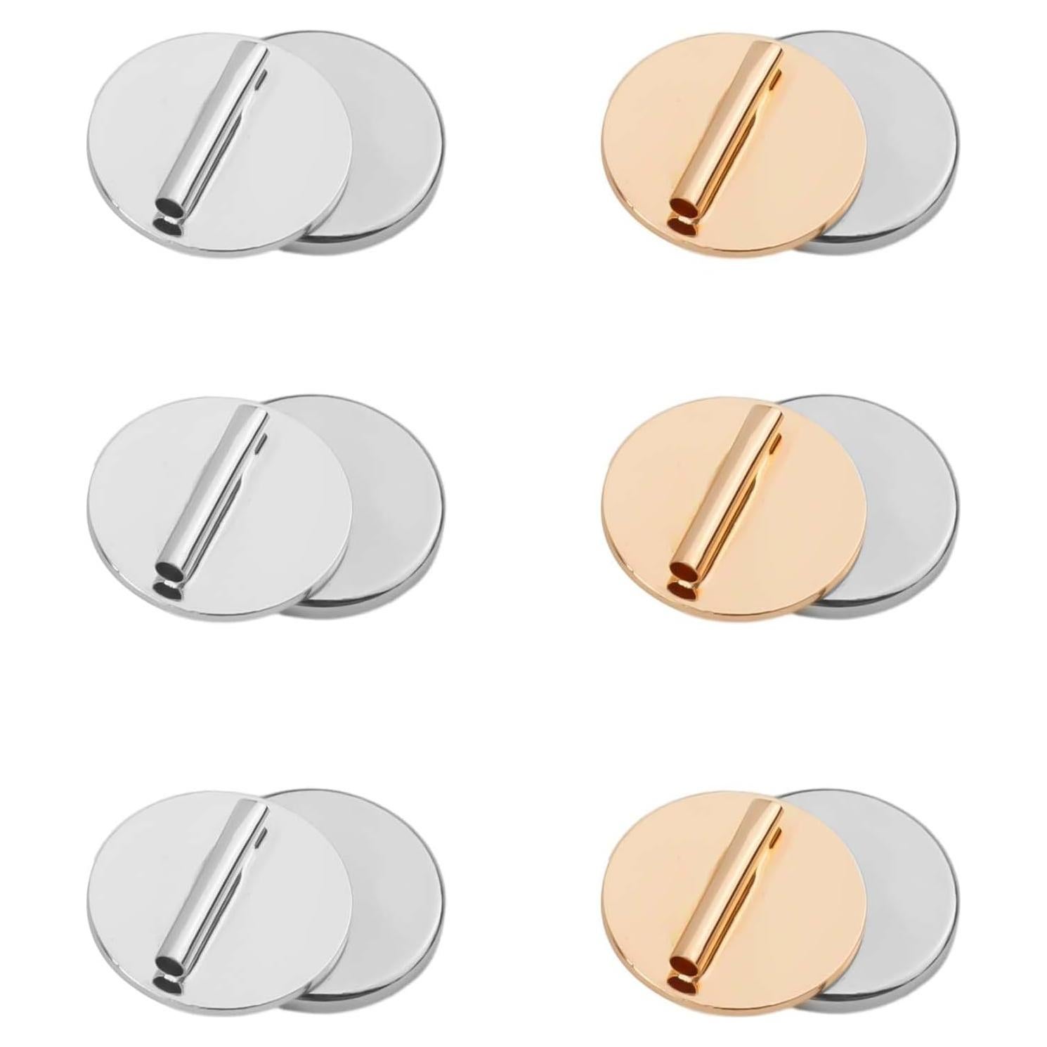 6 Mini Convertidores de Broche Magnéticos NQEUEPN - Dorado y Plateado