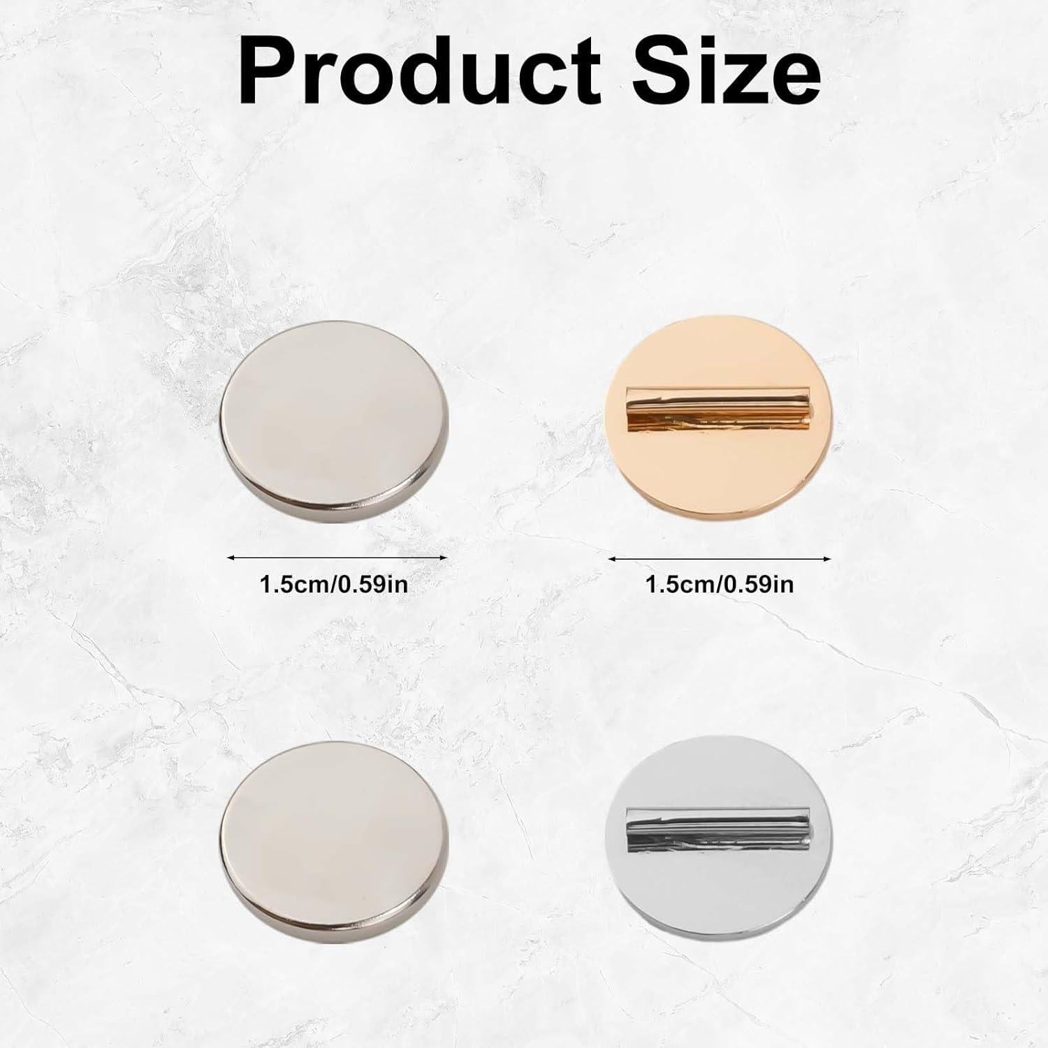 6 Mini Convertidores de Broche Magnéticos NQEUEPN - Dorado y Plateado