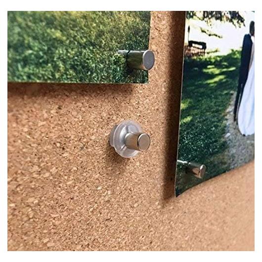 Chinchetas Magnéticas 2-en-1 Bullseye Office - 8 Pares Plateados