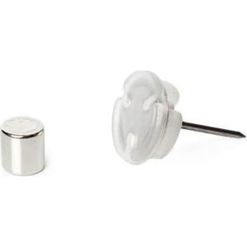 Chinchetas Magnéticas 2-en-1 Bullseye Office - 8 Pares Plateados