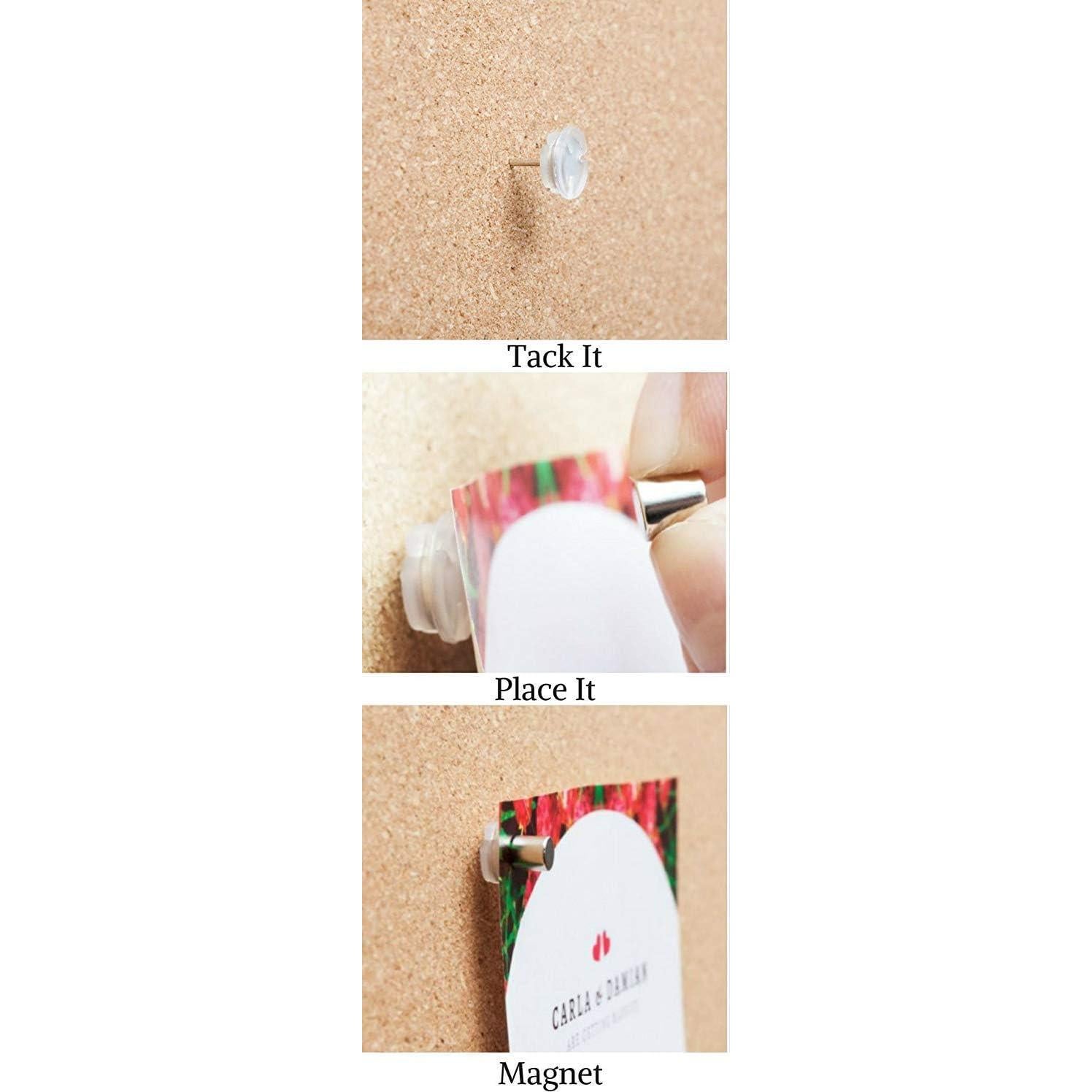 Chinchetas Magnéticas 2-en-1 Bullseye Office - 8 Pares Plateados