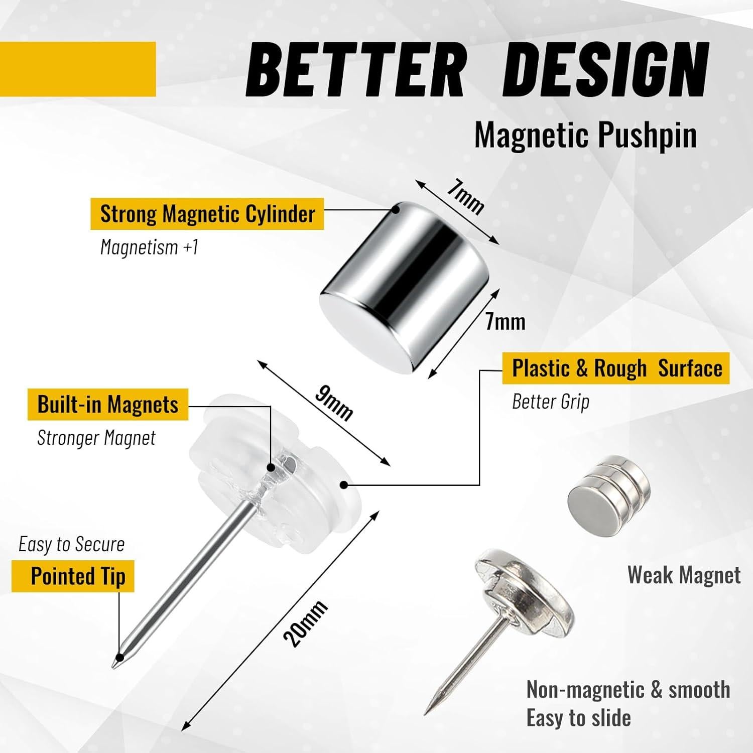 20 Juegos de Imán de Pincho Magnético Outus para Pósters