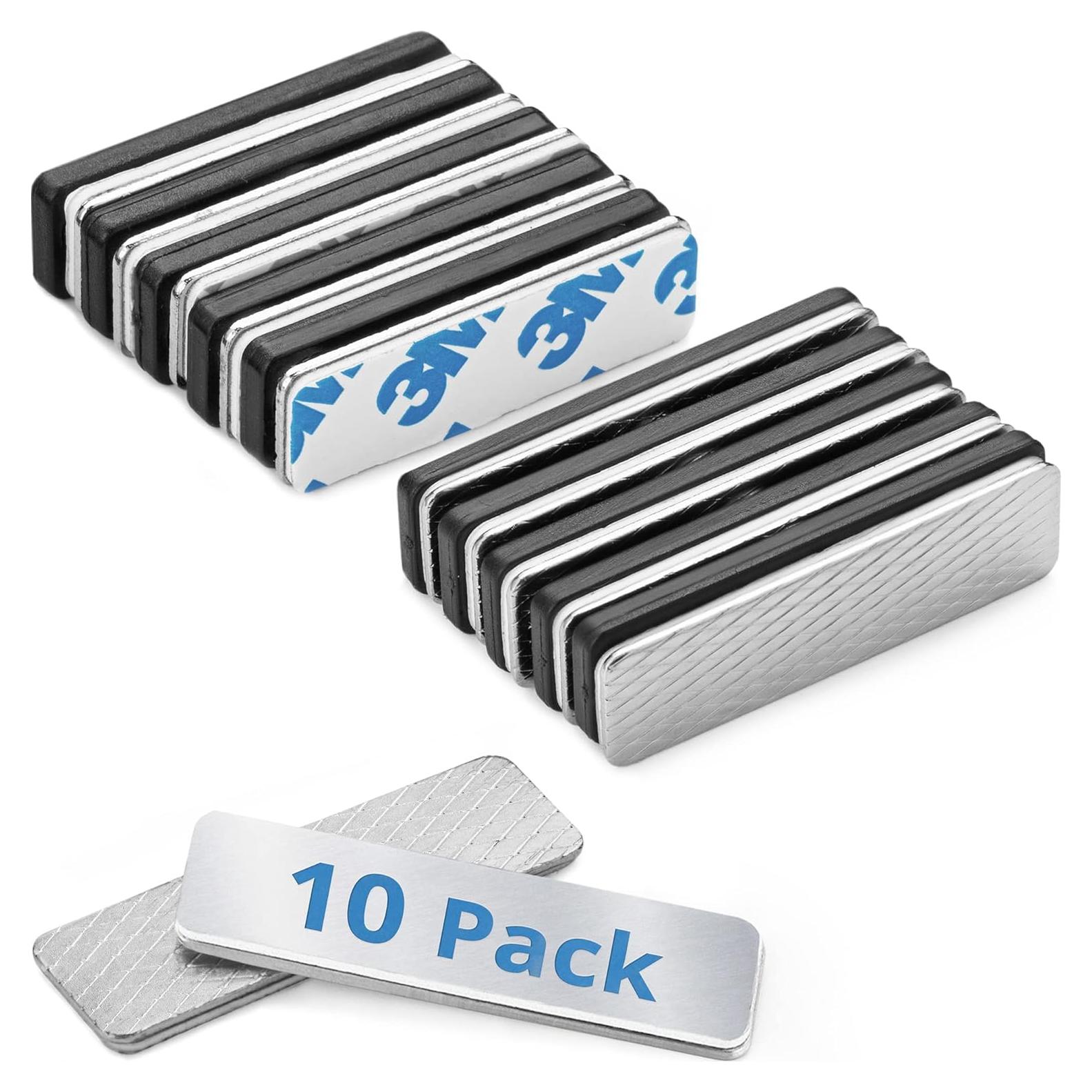 EcoEarth Adhesivos Magnéticos para Insignias - 10 Piezas 44x12mm