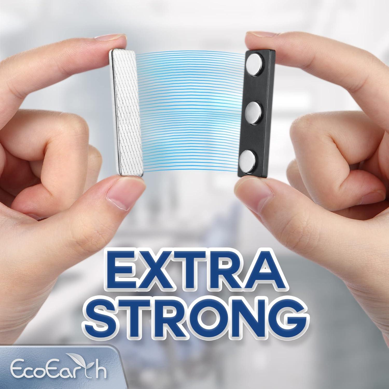 EcoEarth Adhesivos Magnéticos para Insignias - 10 Piezas 44x12mm