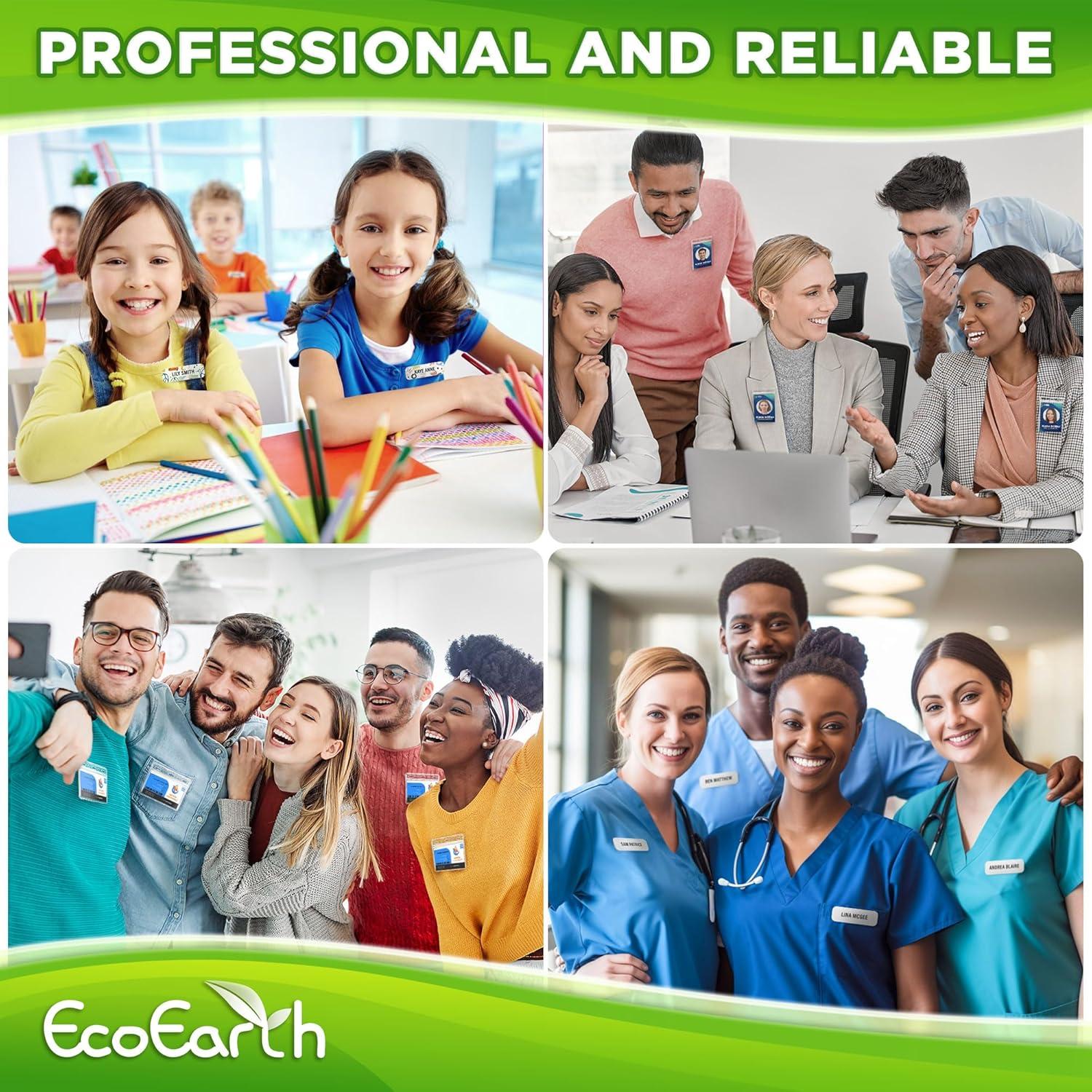 EcoEarth Adhesivos Magnéticos para Insignias - 10 Piezas 44x12mm