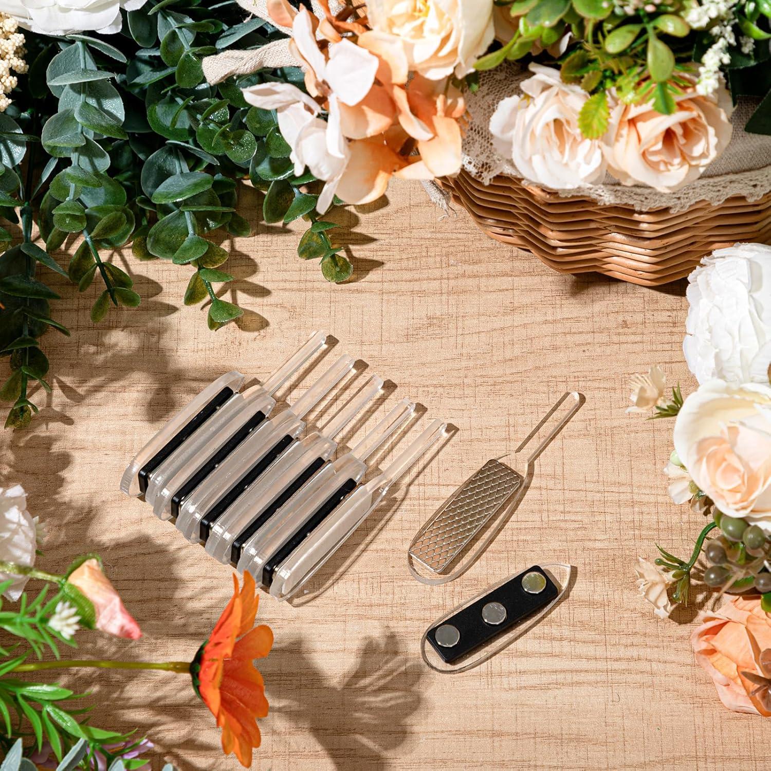 10 Pares de Clips Magnéticos Boutonniere Acrílico para Boda
