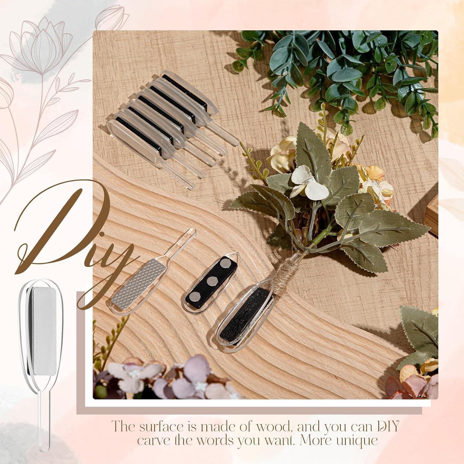 10 Pares de Clips Magnéticos Boutonniere Acrílico para Boda