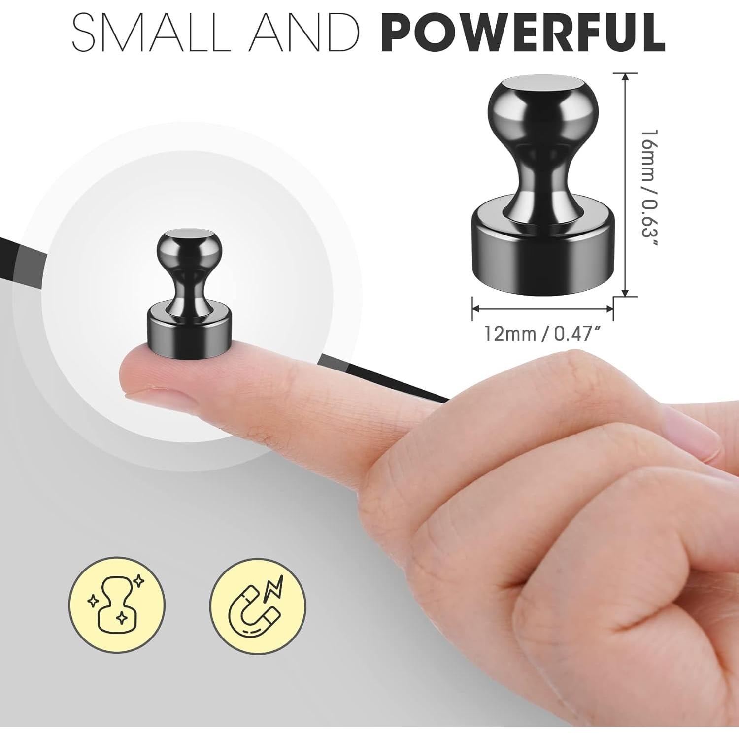 Pines Magnéticos Grtard 48 Unidades Neodimio Negros