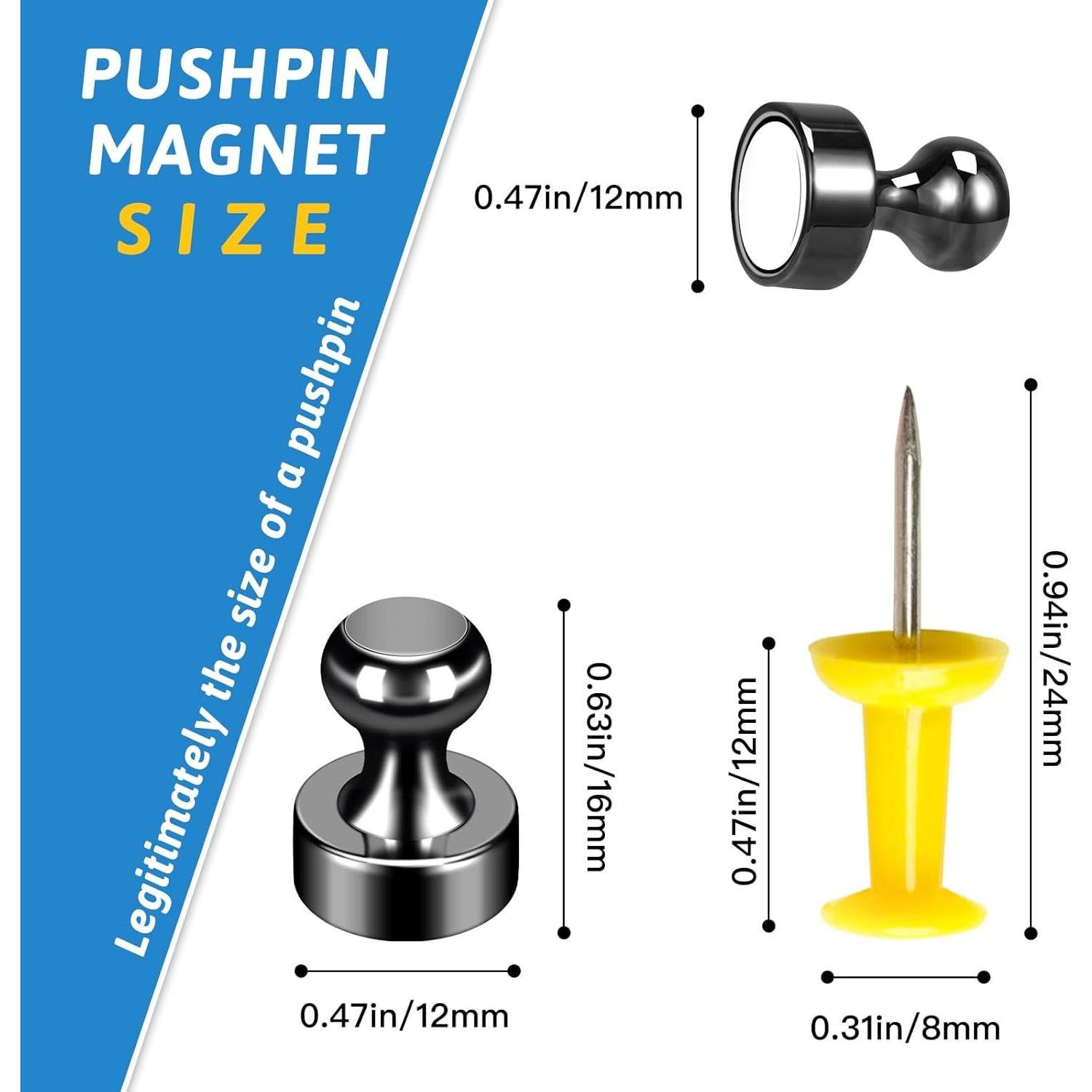 20 Imanes de Neodimio GOOZADA para Refrigerador Negro