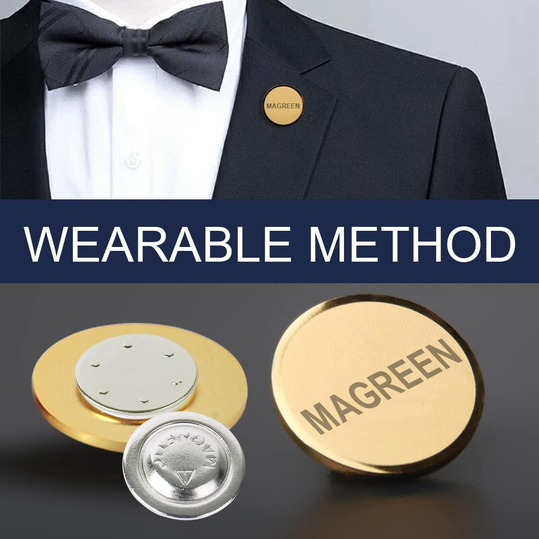 Imán Magnético Redondo Magreen para Etiquetas de Nombre - 24 Piezas