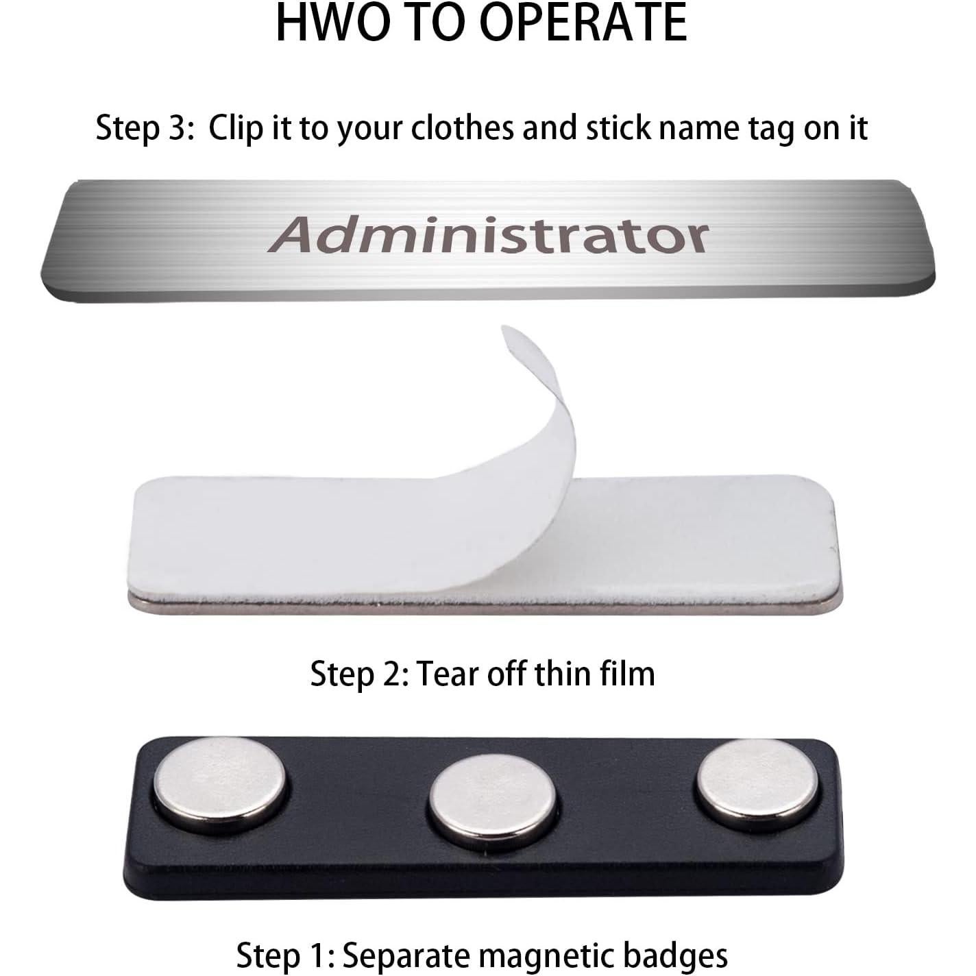 Soportes Magnéticos para Etiquetas de Nombre SINYUDUN 25 Unidades