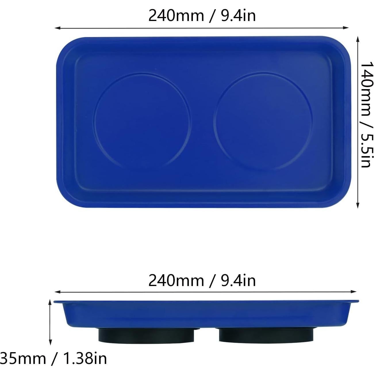 5 Bandejas Magnéticas Rectangulares Azules GENHAKON 24.4x14.2 cm