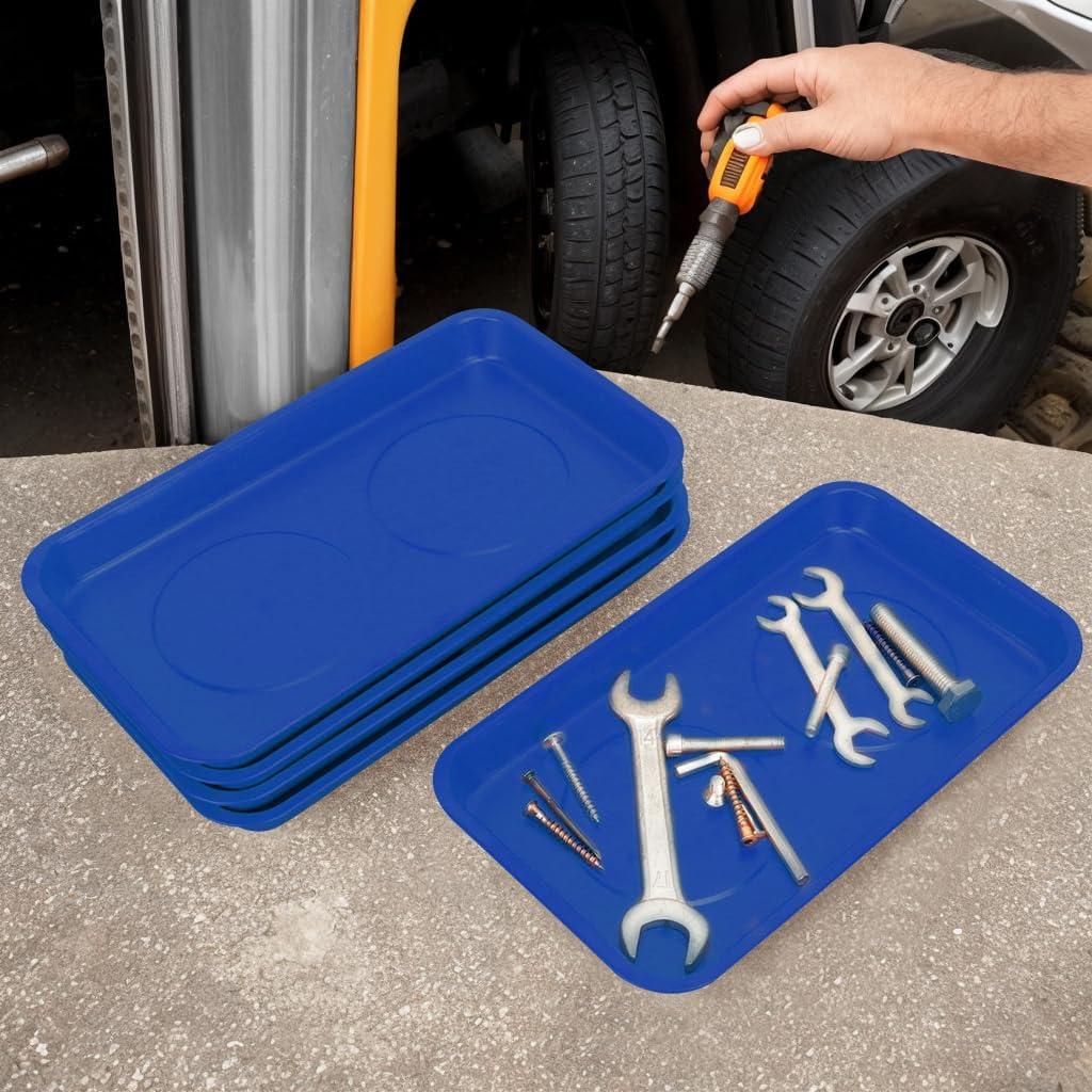 5 Bandejas Magnéticas Rectangulares Azules GENHAKON 24.4x14.2 cm