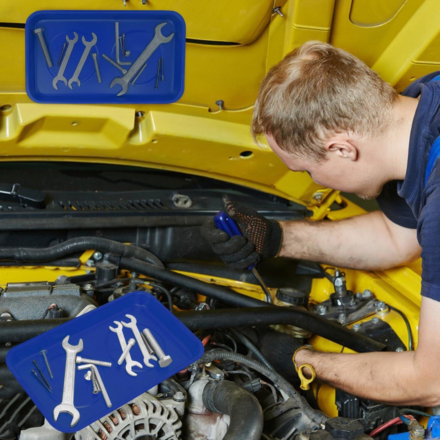 5 Bandejas Magnéticas Rectangulares Azules GENHAKON 24.4x14.2 cm