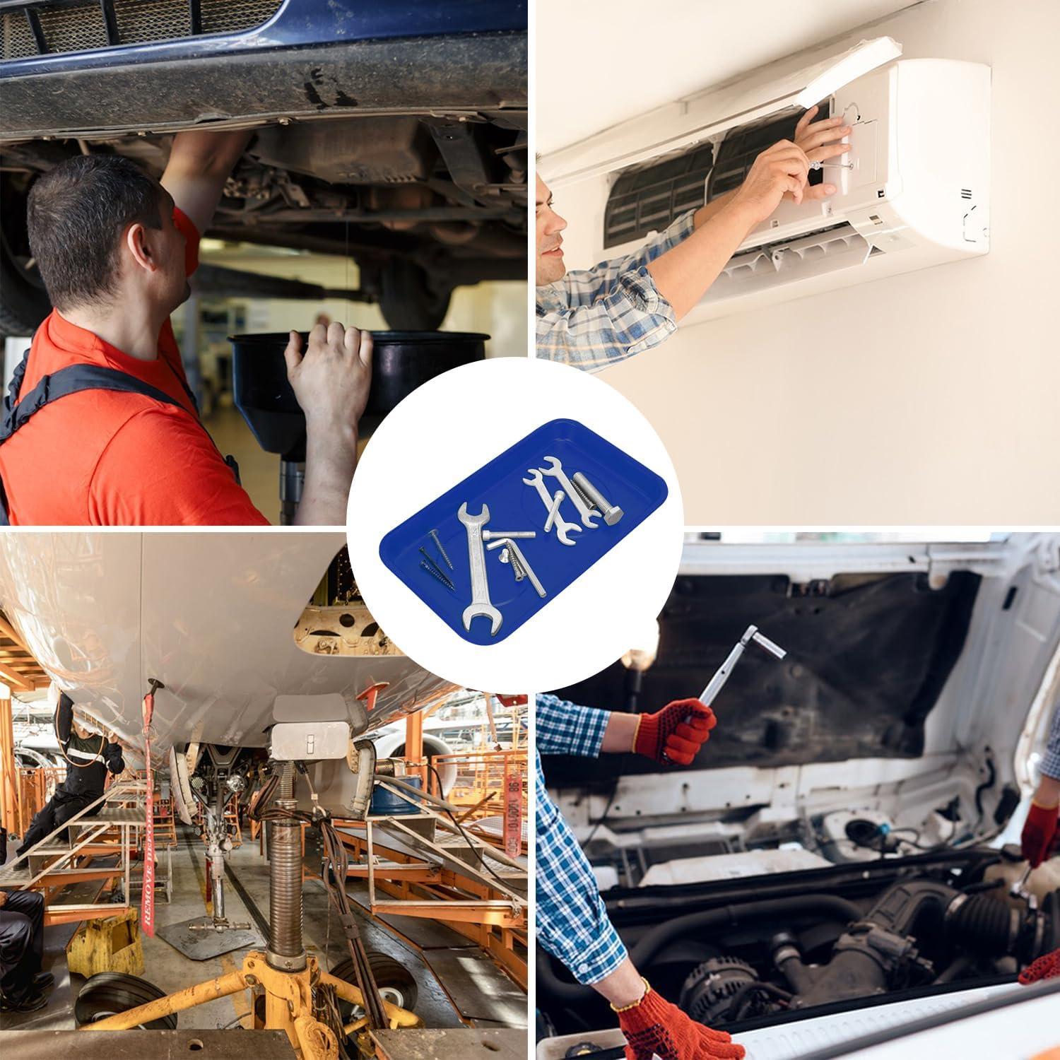 5 Bandejas Magnéticas Rectangulares Azules GENHAKON 24.4x14.2 cm