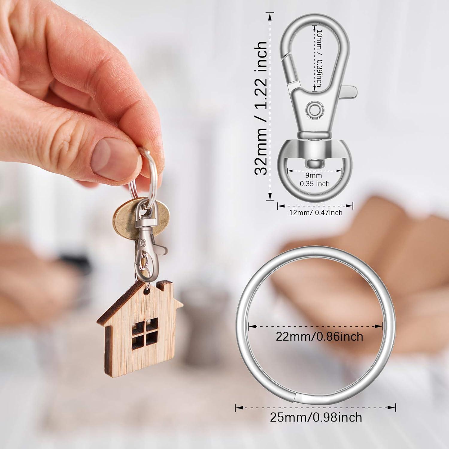 100 Pcs Ganchos de Presión Sprookber 32mm Plata para Manualidades