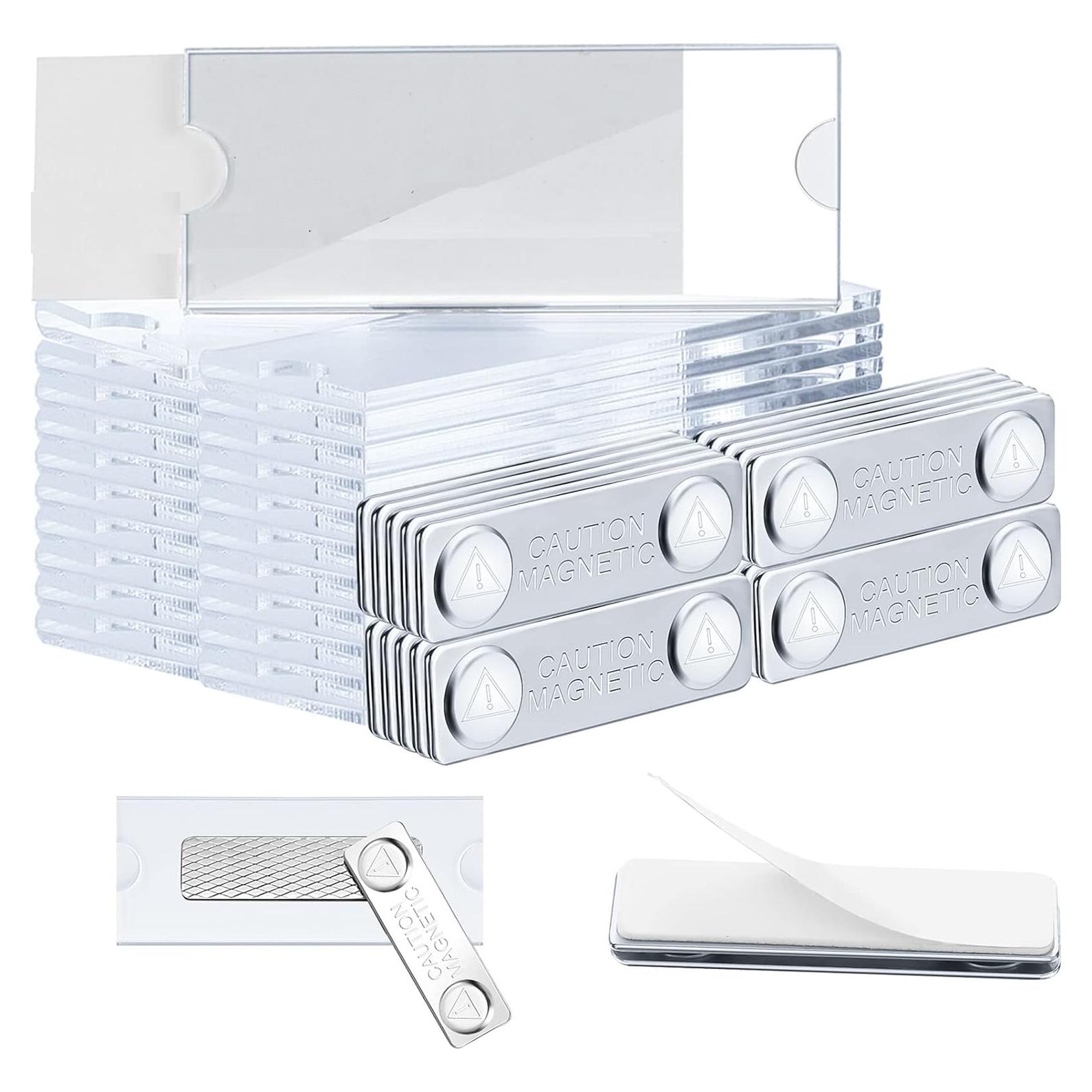 Kit de 12 Etiquetas Magnéticas Gersoniel Acrílico Transparente