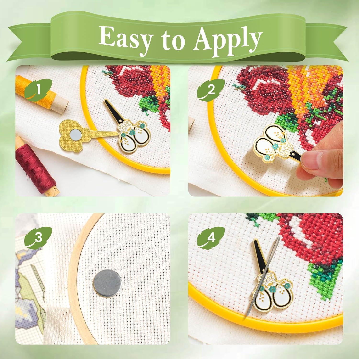 TXIN 4 Guardapins de Aguja Magnéticos Hoja de Palma 10.67x11.43cm