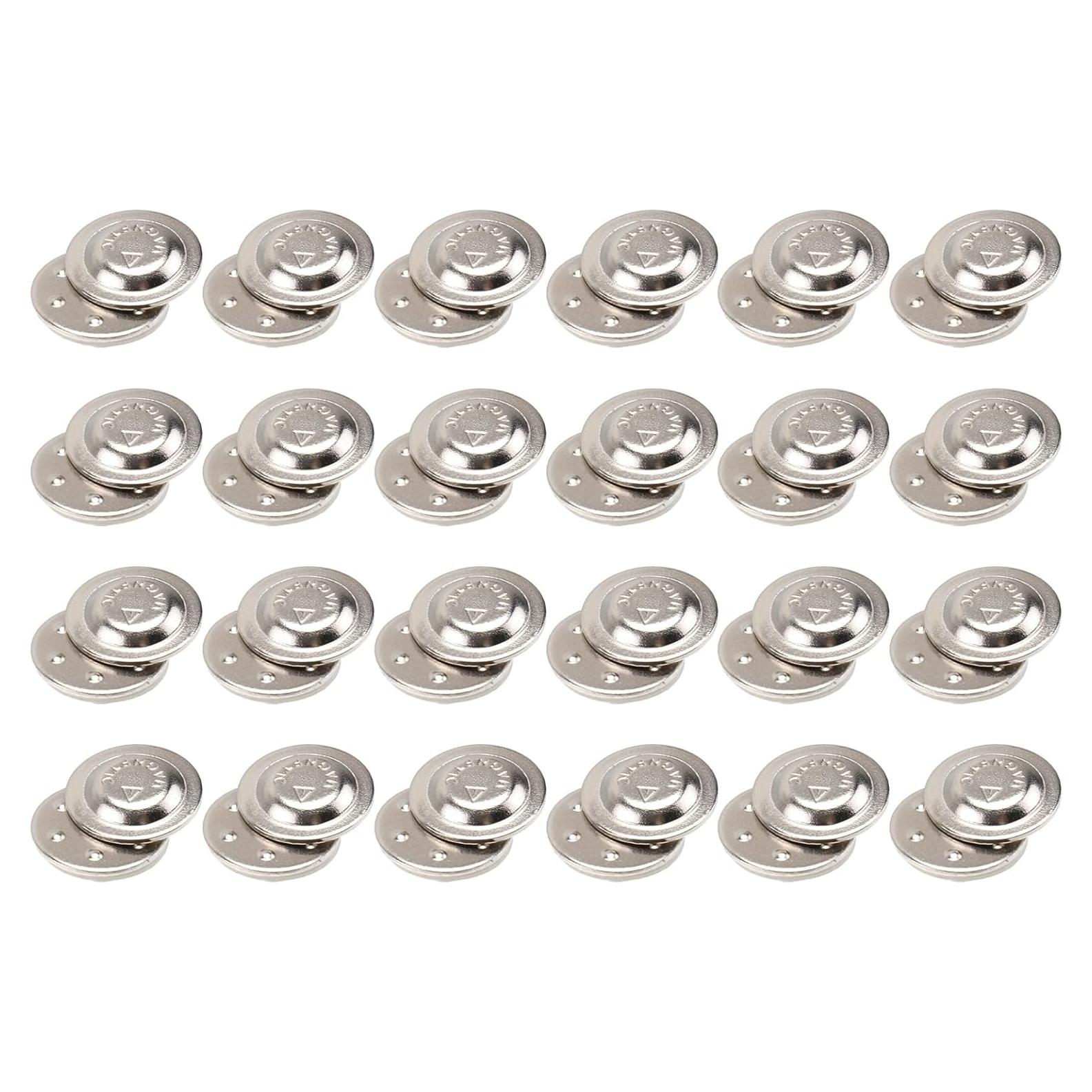 Botones Magnéticos Healifty 24PCS Redondos Plata 17mm