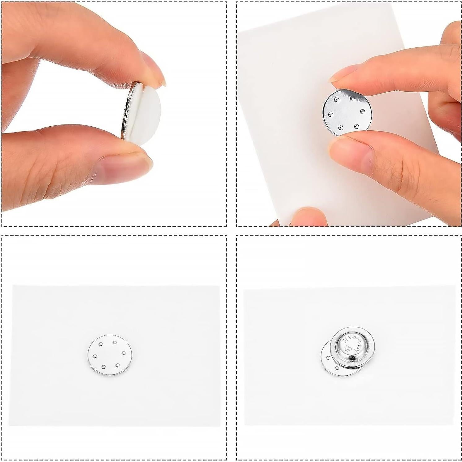 Botones Magnéticos Healifty 24PCS Redondos Plata 17mm