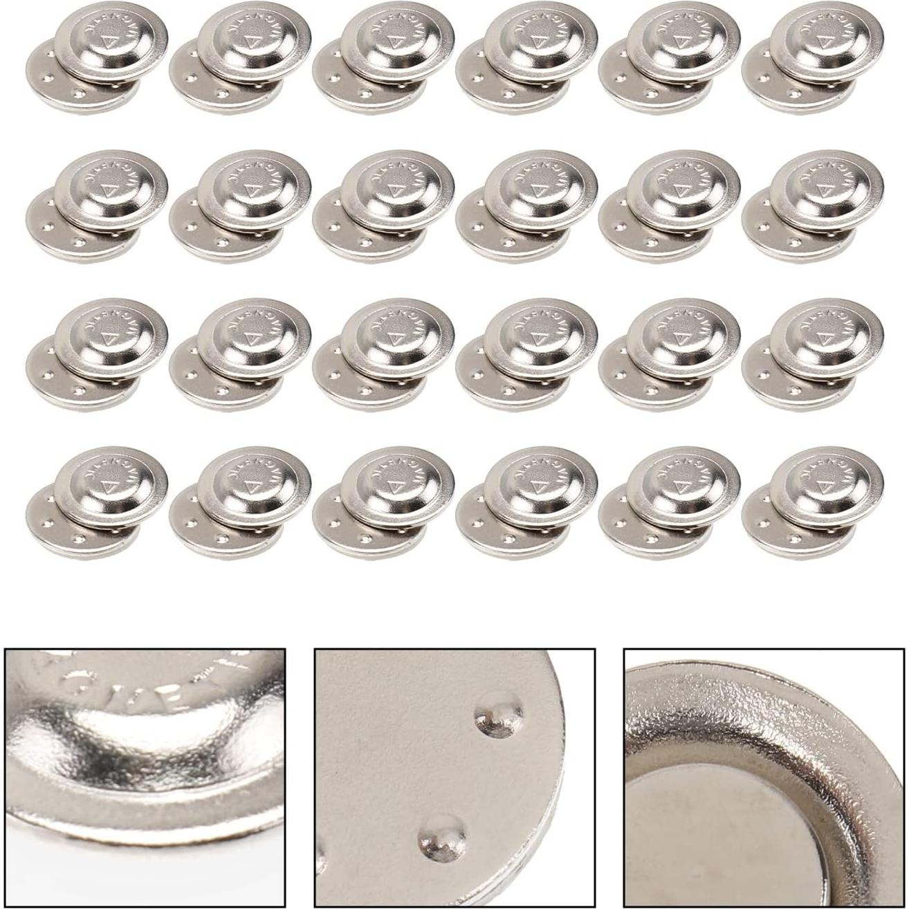 Botones Magnéticos Healifty 24PCS Redondos Plata 17mm