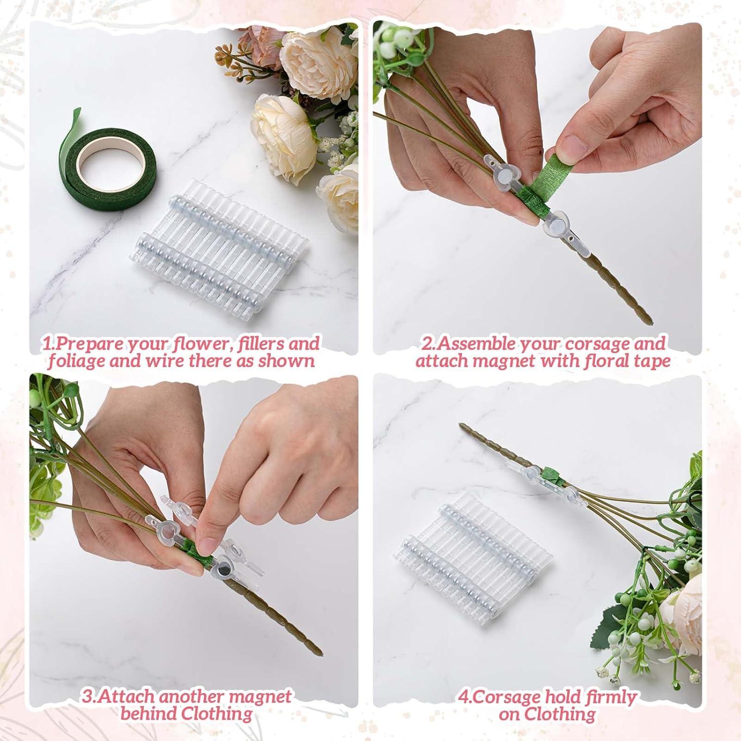 WILLBOND 7 Pares de Imanes Florales para Boutonniere