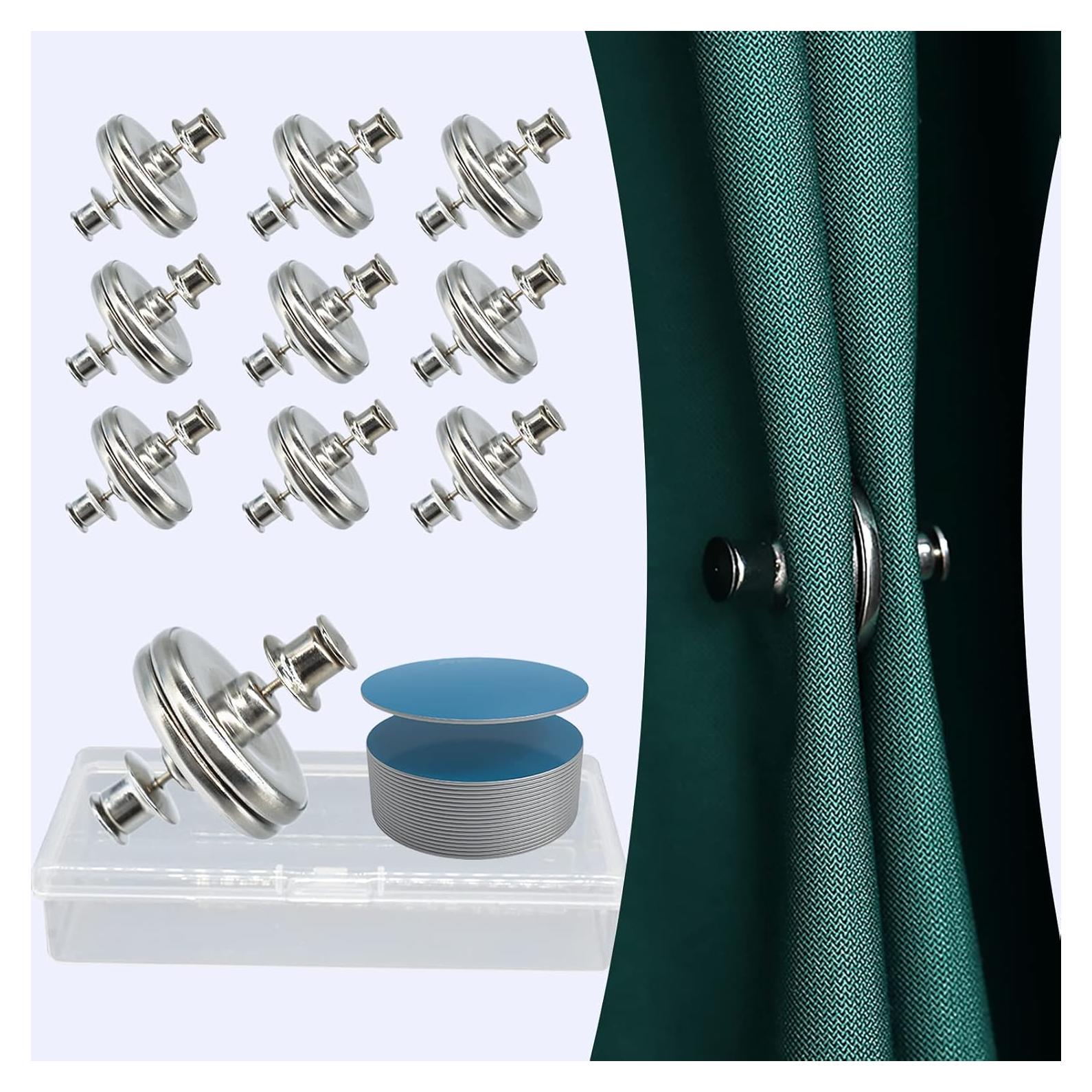 Cierre Magnético para Cortinas KOXXUD - 10 Pares con Pesas