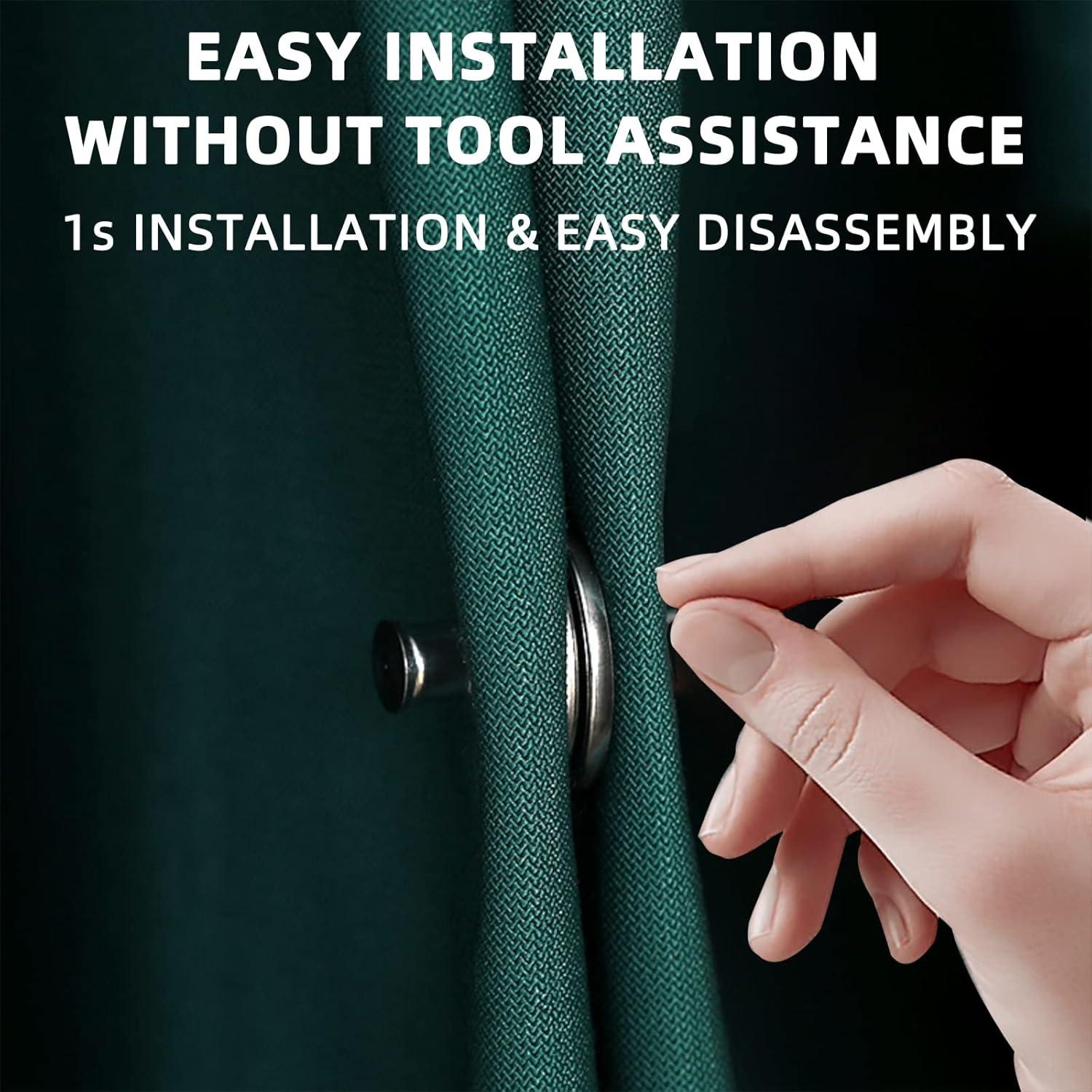 Cierre Magnético para Cortinas KOXXUD - 10 Pares con Pesas