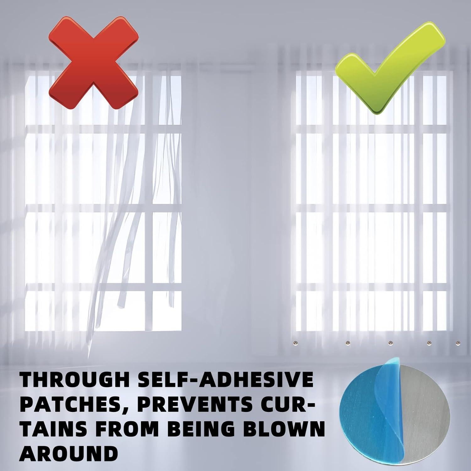 Cierre Magnético para Cortinas KOXXUD - 10 Pares con Pesas