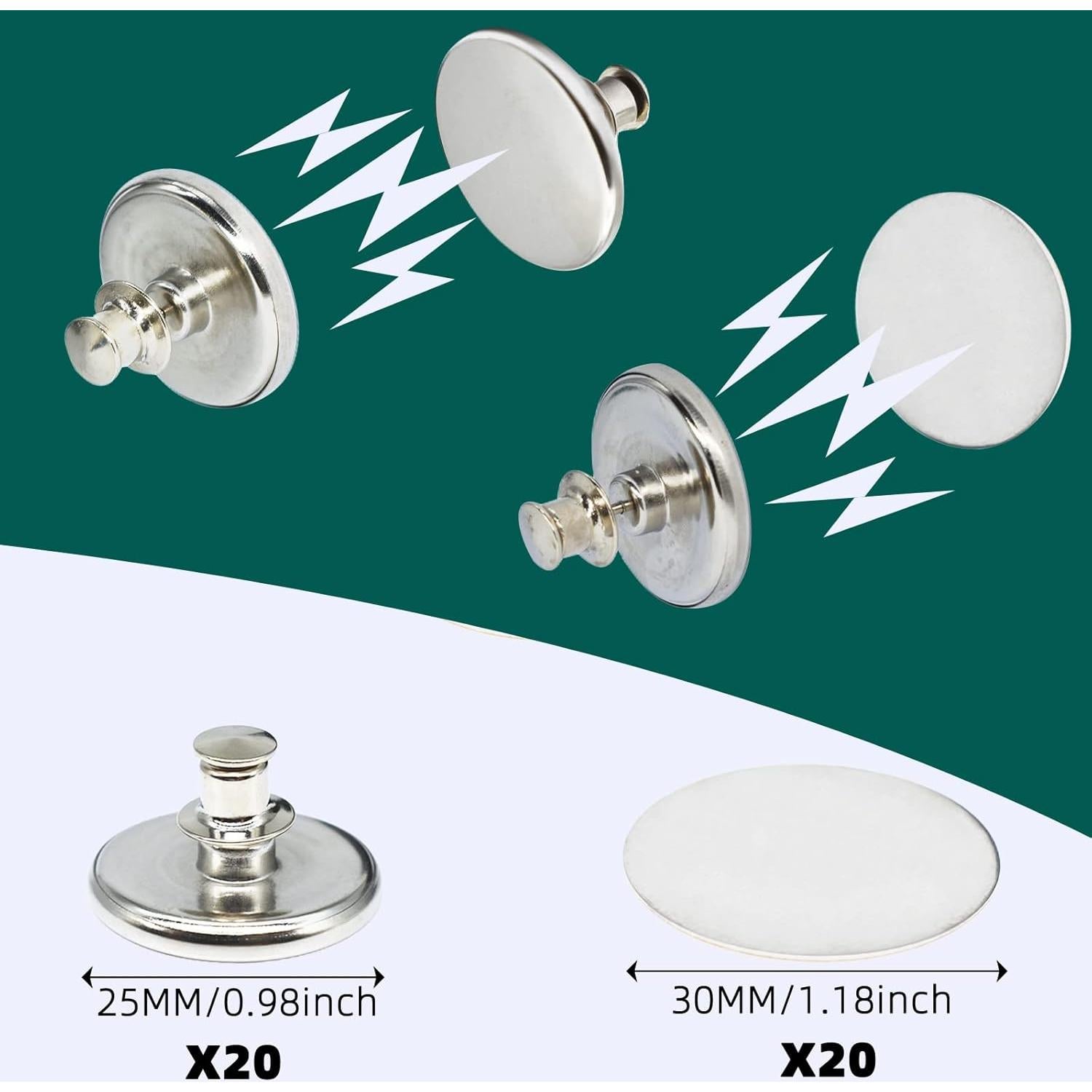 Cierre Magnético para Cortinas KOXXUD - 10 Pares con Pesas